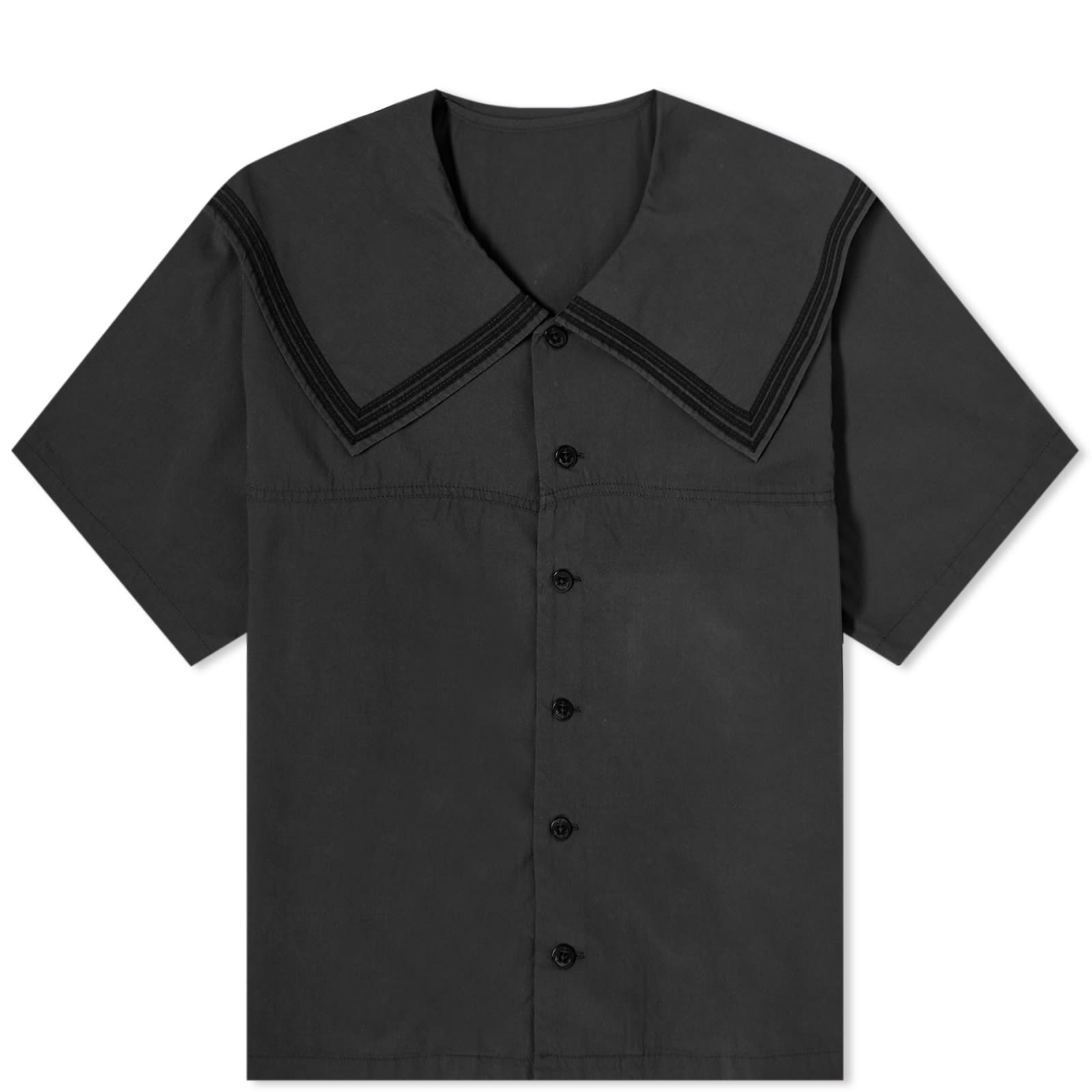 Beams Boy Sailor Collar Shirt Black END 