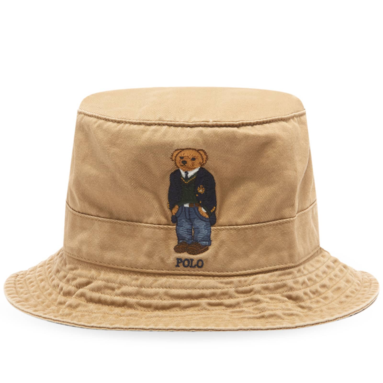 Polo Ralph Lauren Bear Embroidery Bucket Hat Luxury Tan END. (AU)