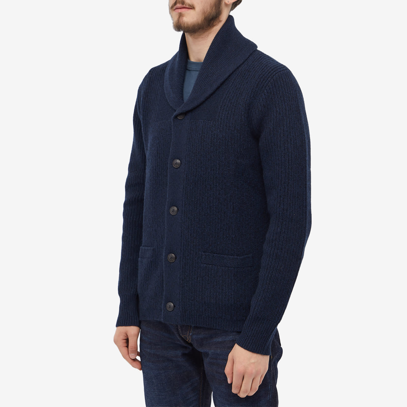 rrl cashmere shawl collar cardigan