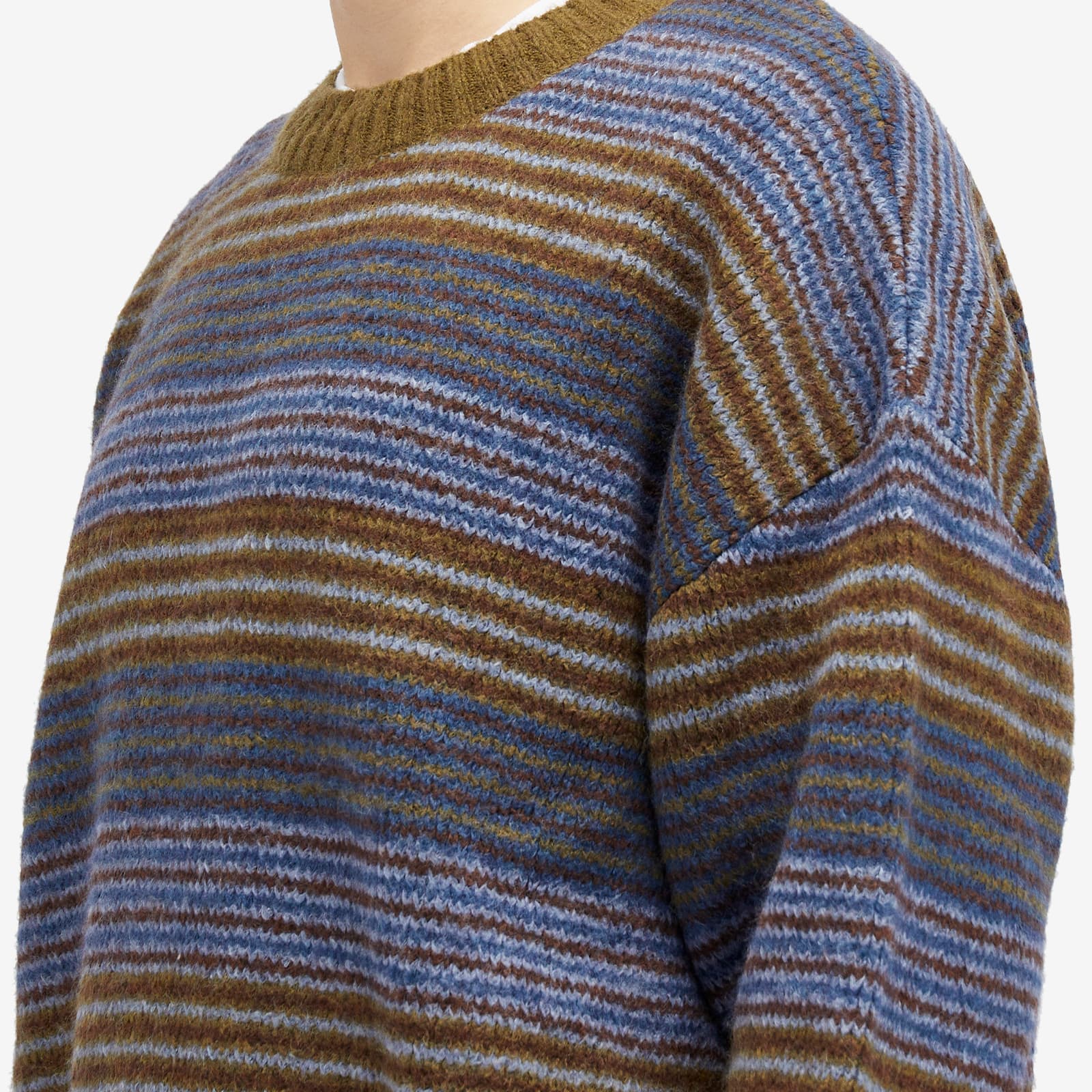 Polar Skate Co. George Stripe Jumper - Blue Green Stripe