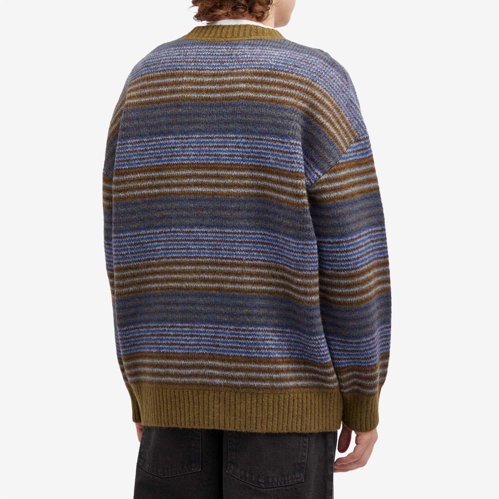Polar Skate Co. George Stripe Jumper - Blue Green Stripe