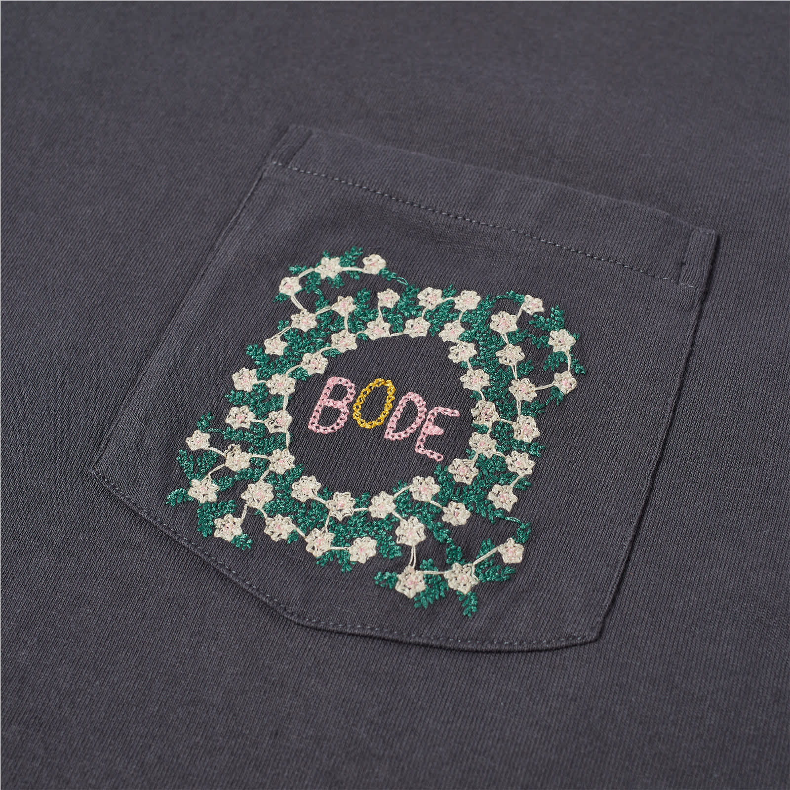 BODE Daisy Never Tell Pocket TShirt Charcoal END. (US)