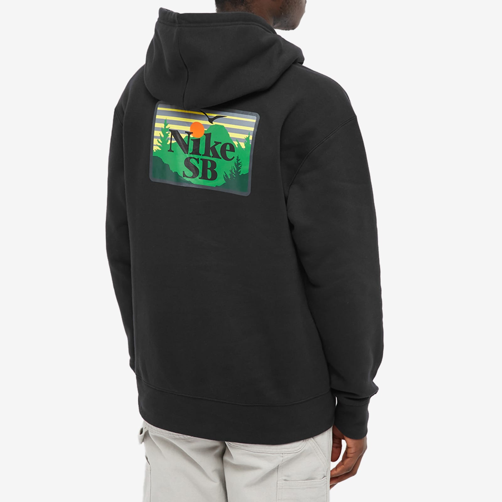 Nike SB Approach Popover Hoodie Black & Yellow Strike END. (US)