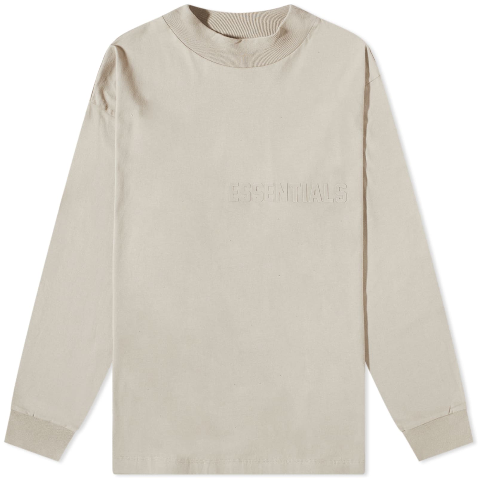 Fear of God ESSENTIALS Logo Long Sleeve T-Shirt Smoke | END. (AR)