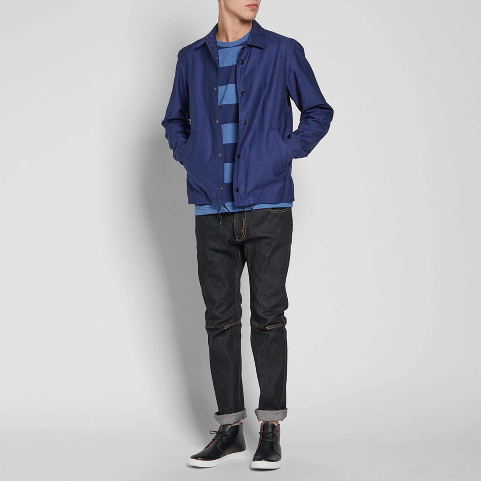 Ganryu Washed Moleskin Coach Jacket Navy END.