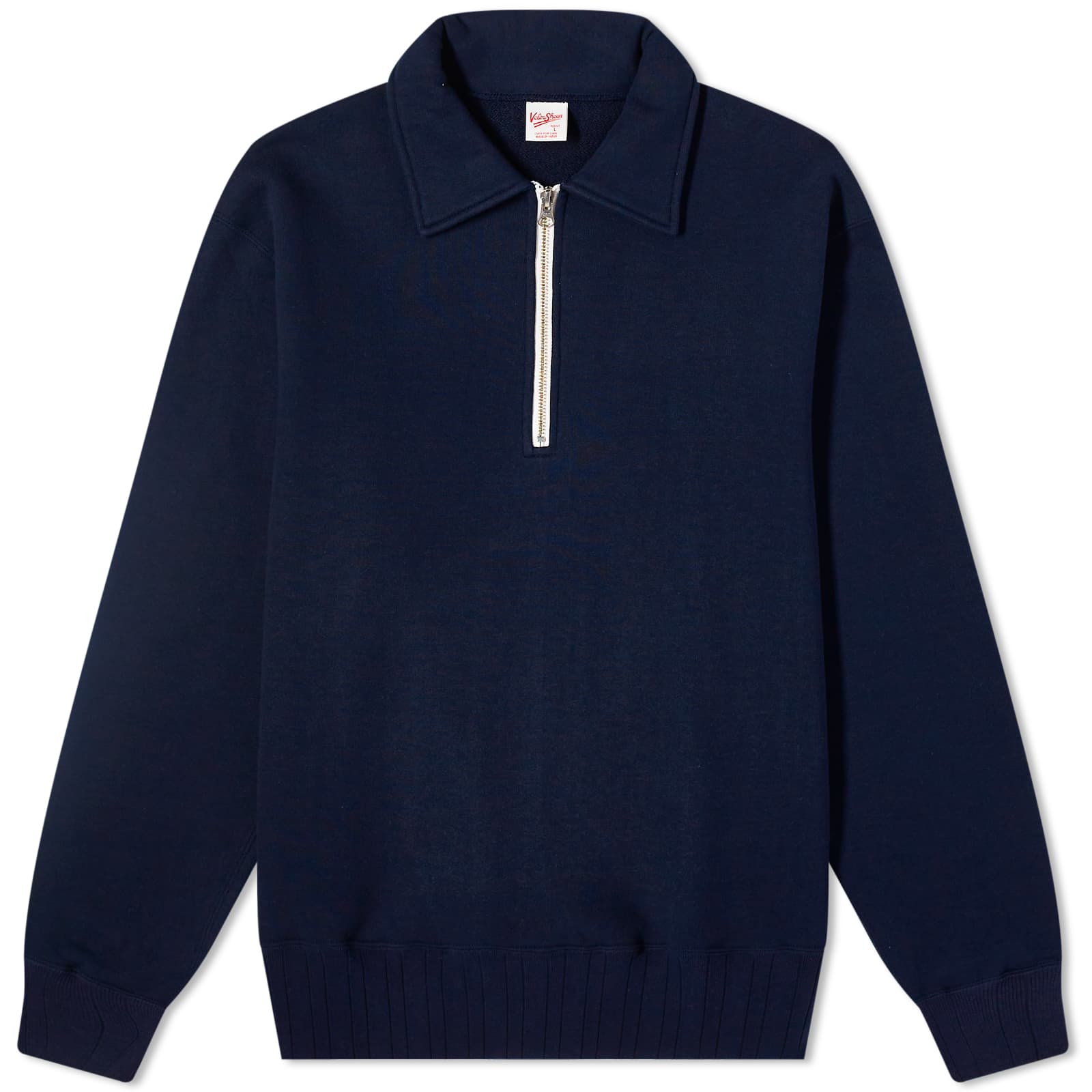 Velva Velva Sheen Made in Japan Half Zip Sweat Navy | END. (GB)