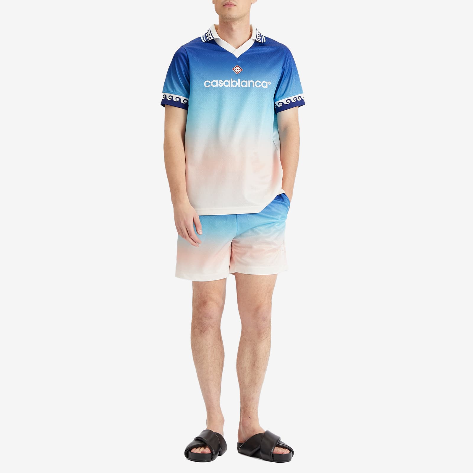 Casablanca Football Shorts - Blue Gradient