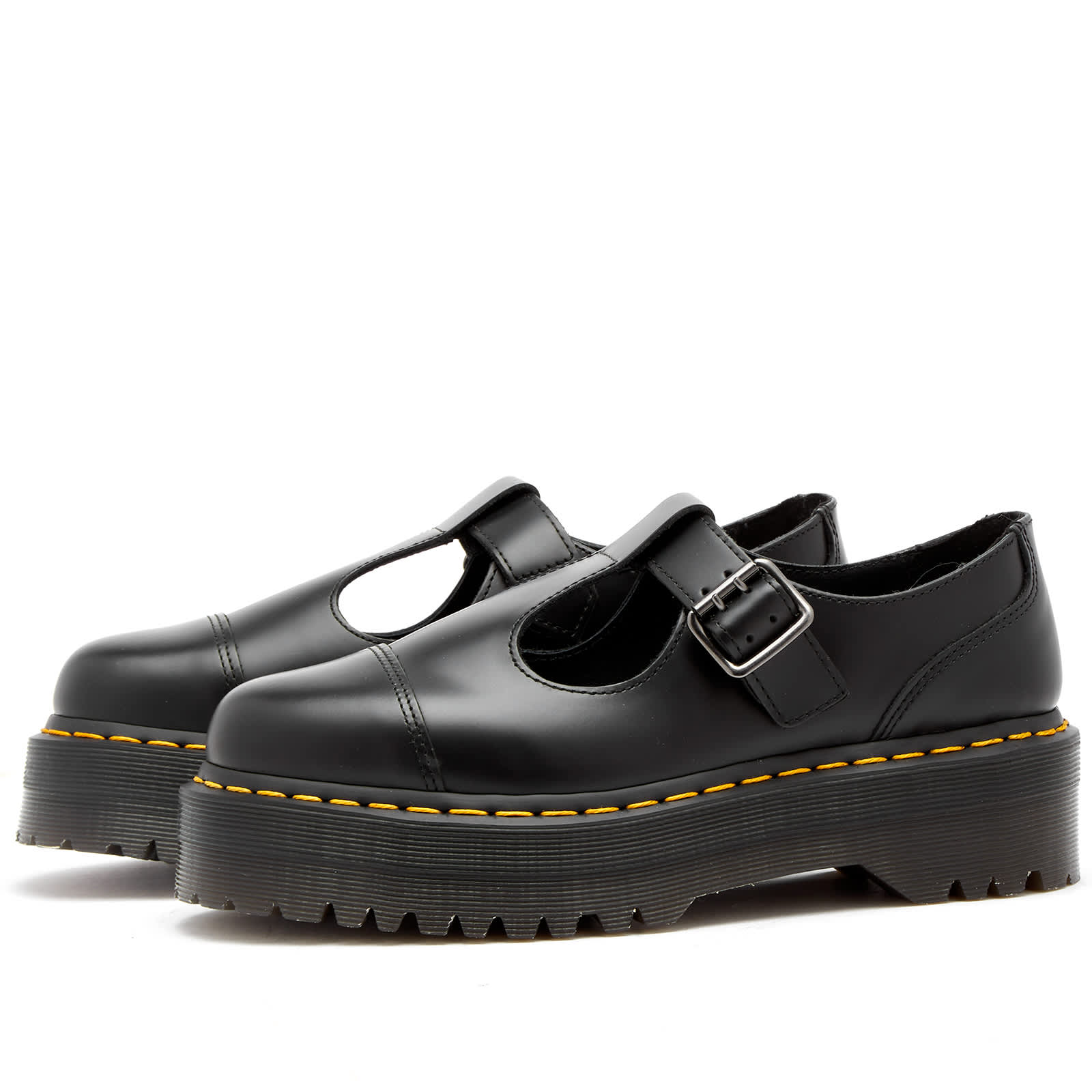 Dr. Martens Bethan Mary Jane Shoe - Black Polished Smooth