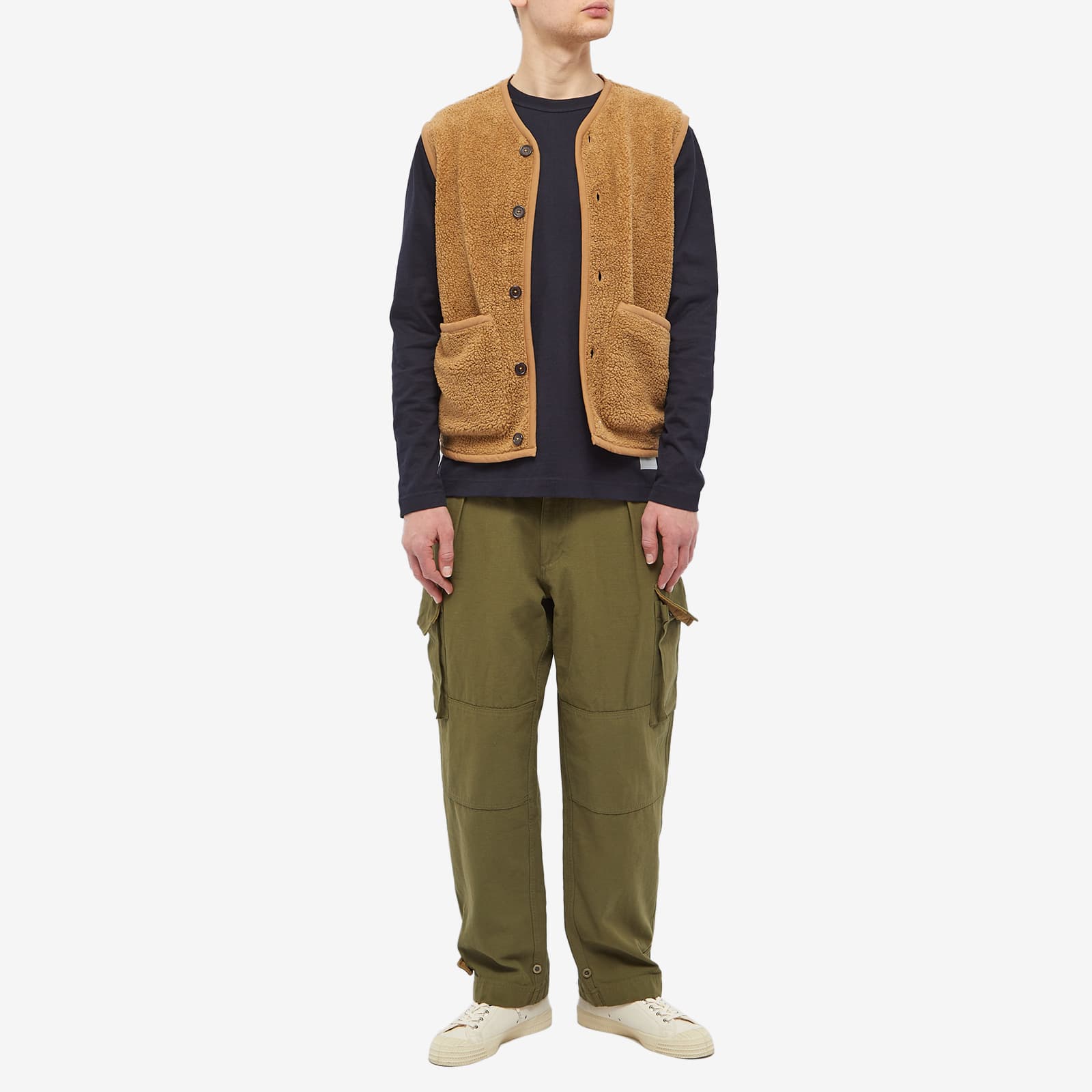 Universal Works Lancaster Mountain Fleece Gilet Sand END. (US)