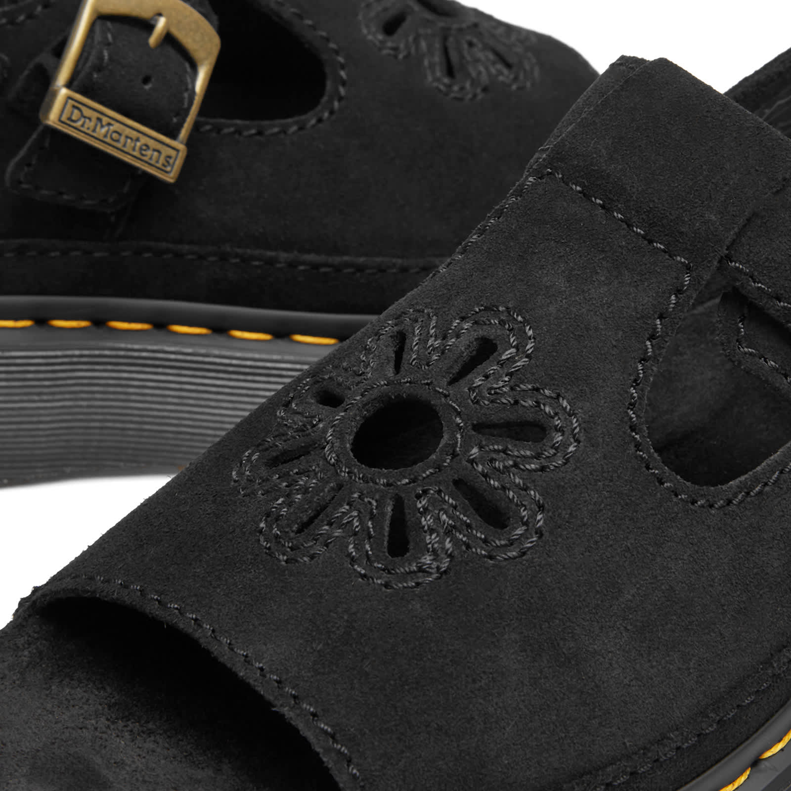 Dr. Martens Dunnet Flower Suede Sandal Black | END. (US)