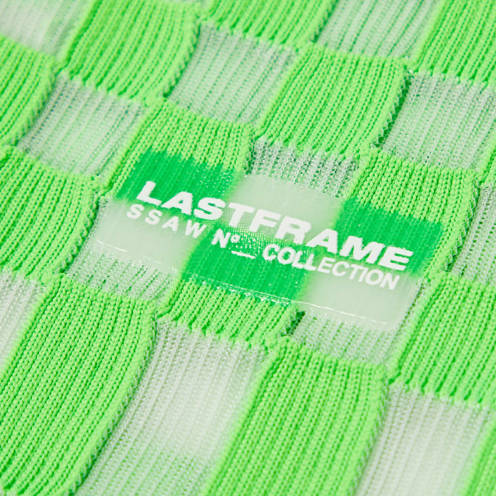 LASTFRAME Sheer Ichimatsu Market Bag Medium Neon Green & Clear END. (KR)