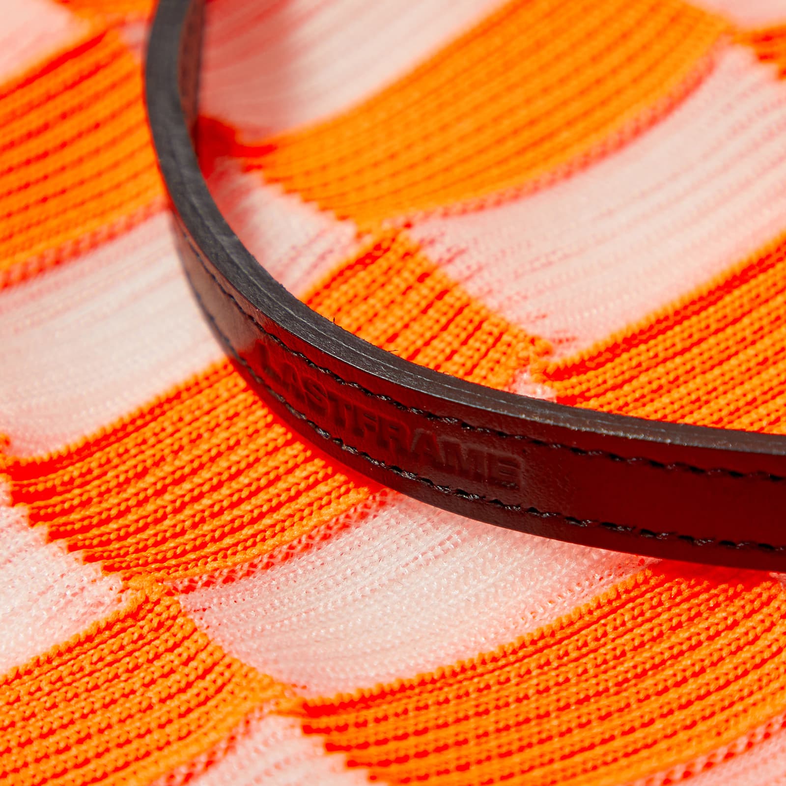 LASTFRAME Sheer Ichimatsu Market Bag Medium Neon Orange & Clear END. (US)