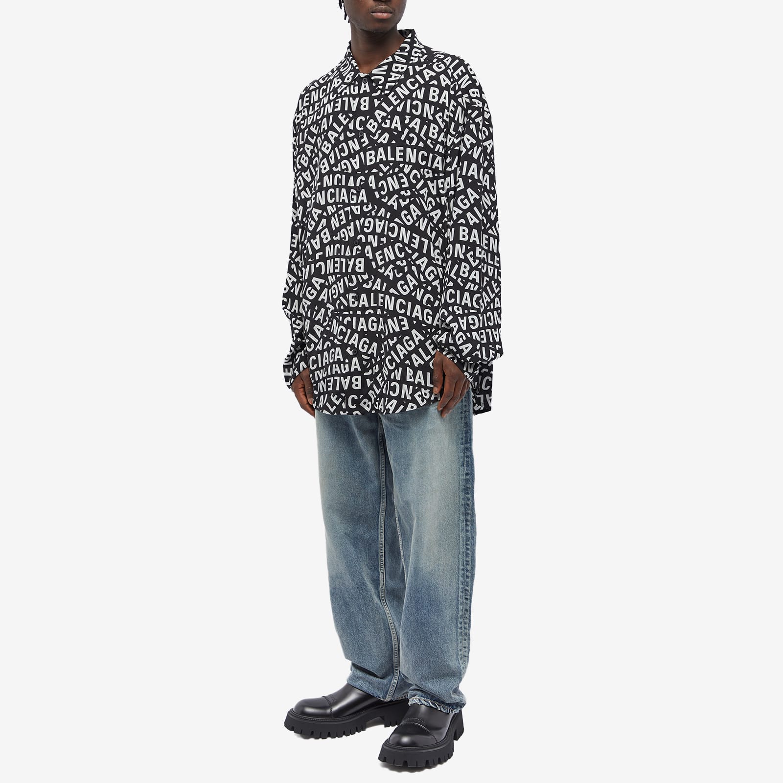 balenciaga all over logo polo