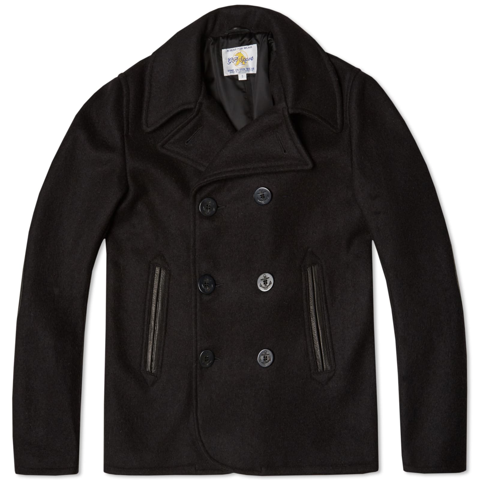 Golden Bear Sportswear Pea Coat Dark Navy Melton Wool END. (US)