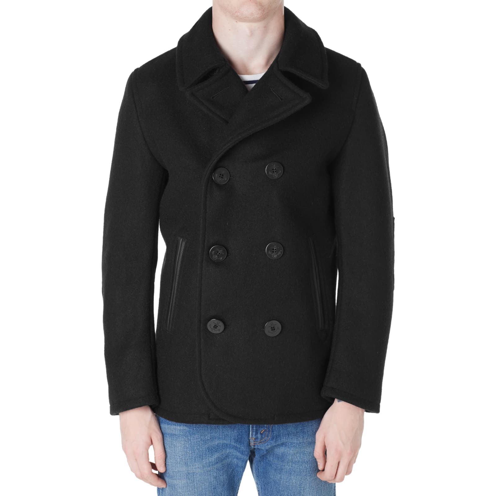 Golden Bear Sportswear Pea Coat Dark Navy Melton Wool END. (US)