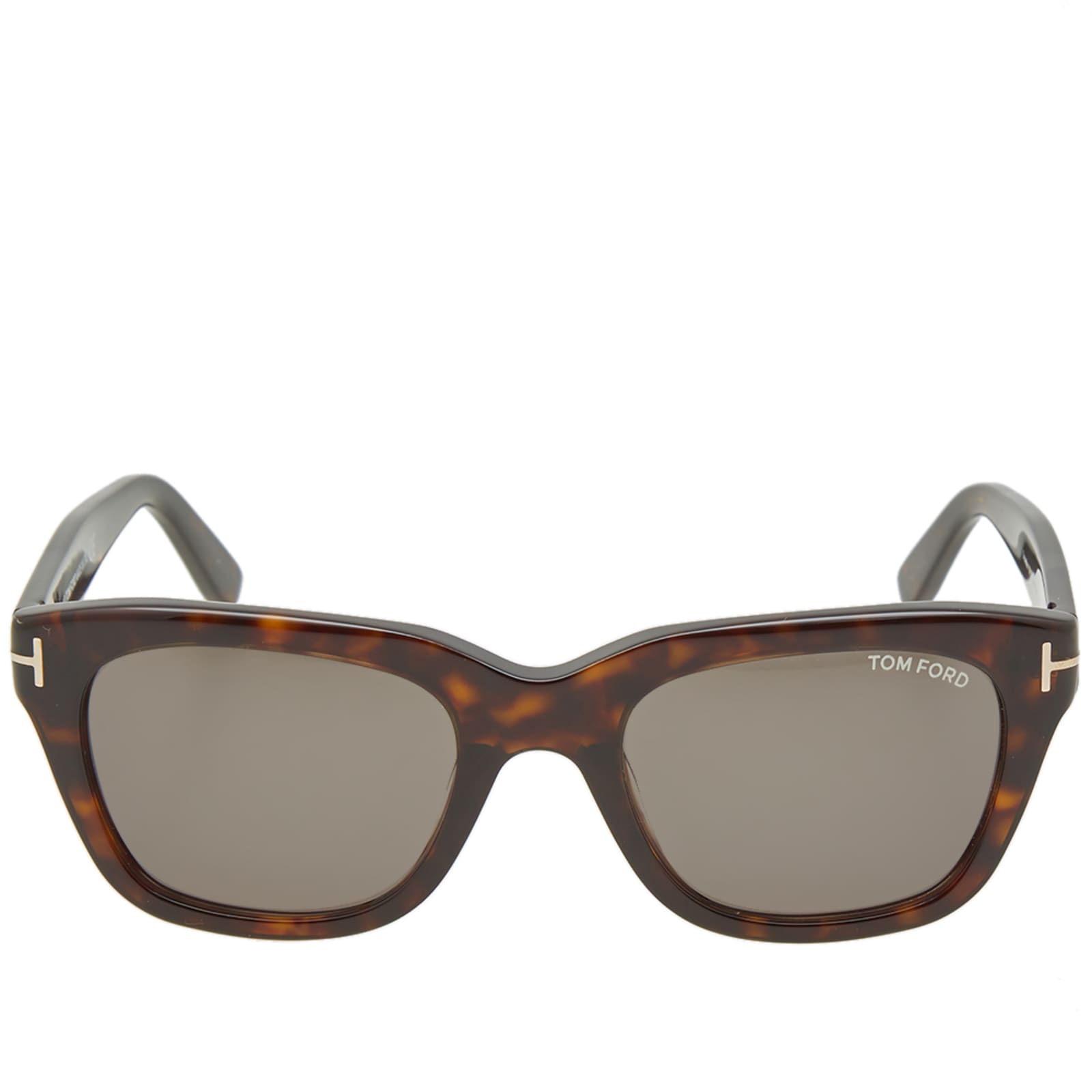 Tom Ford TF237 Snowdon Rectangular Sunglasses – Dark Havana 52mm – Green Glass Lenses – Italy