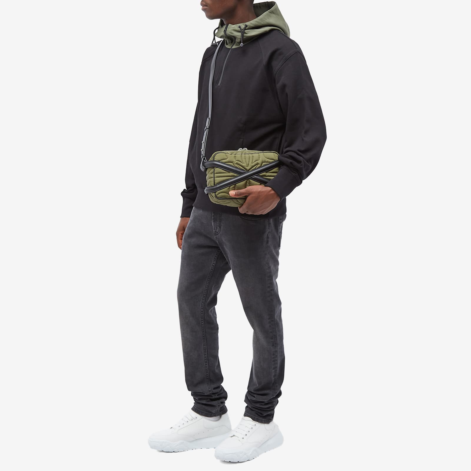 Alexander McQueen Quilted Logo Cross Body Bag Khaki & Green END. (UK)