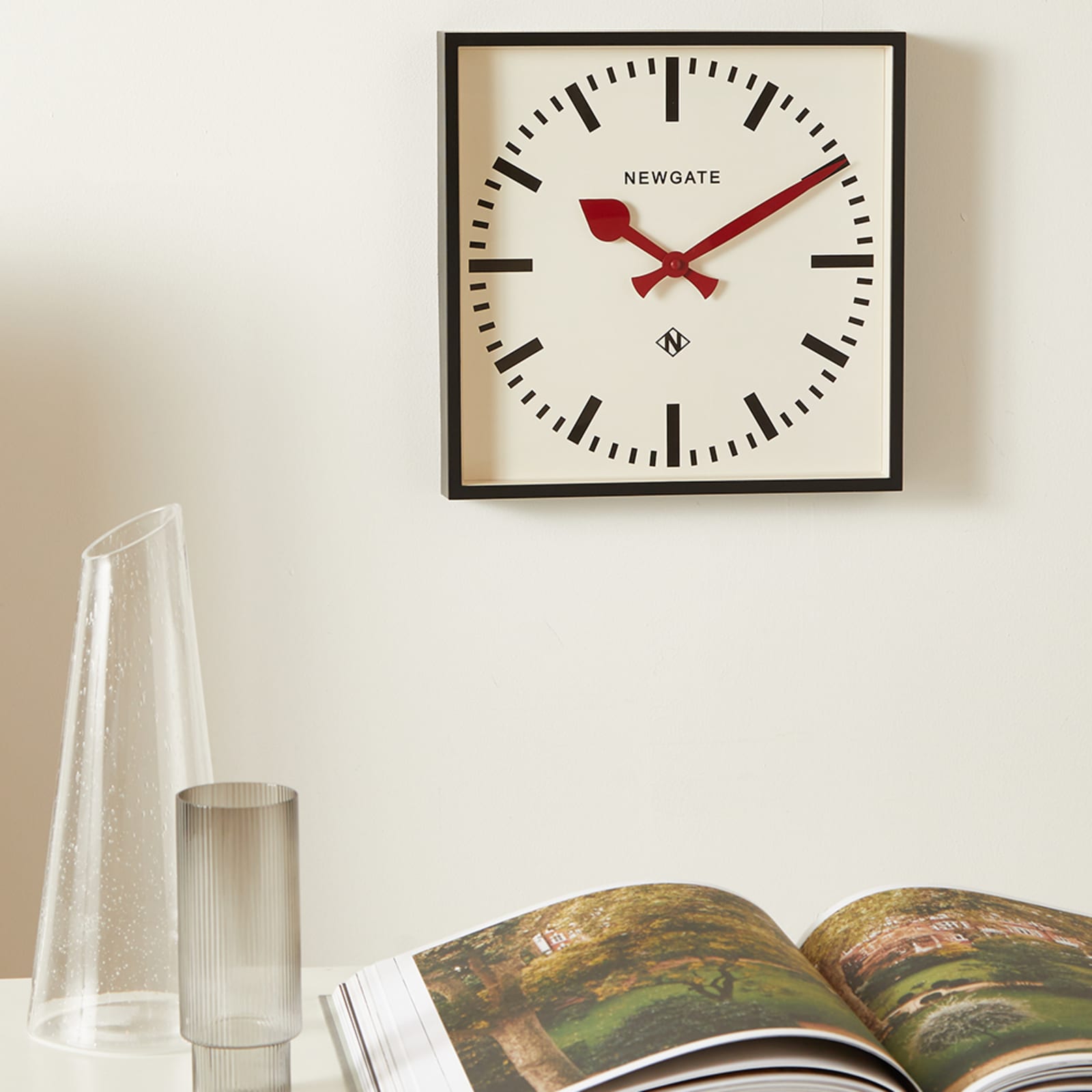 Newgate Clocks Number Five Railway Wall Clock Red END. (GB)