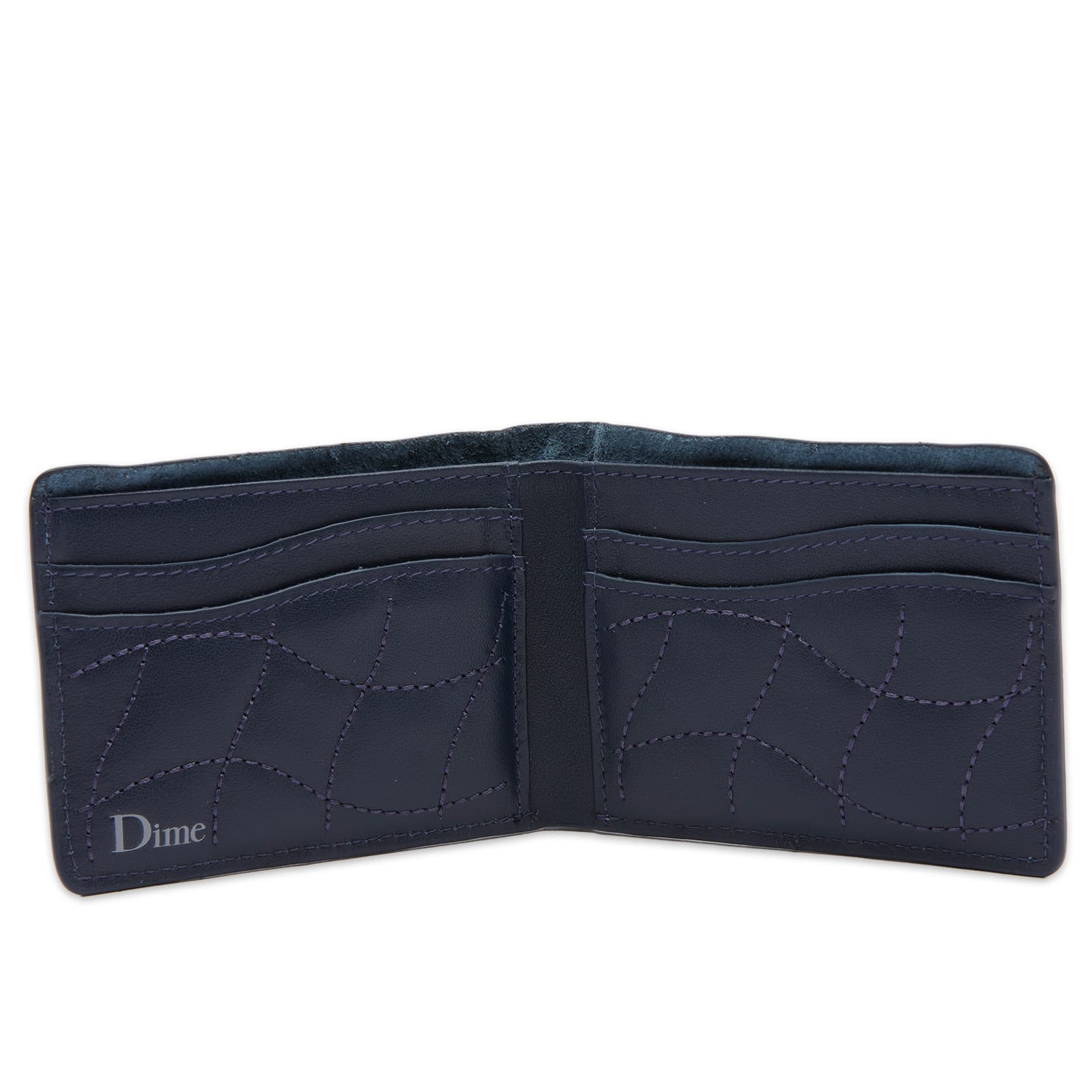 Dime Quilted Leather Bifold Wallet Dark Blue END. (GB)