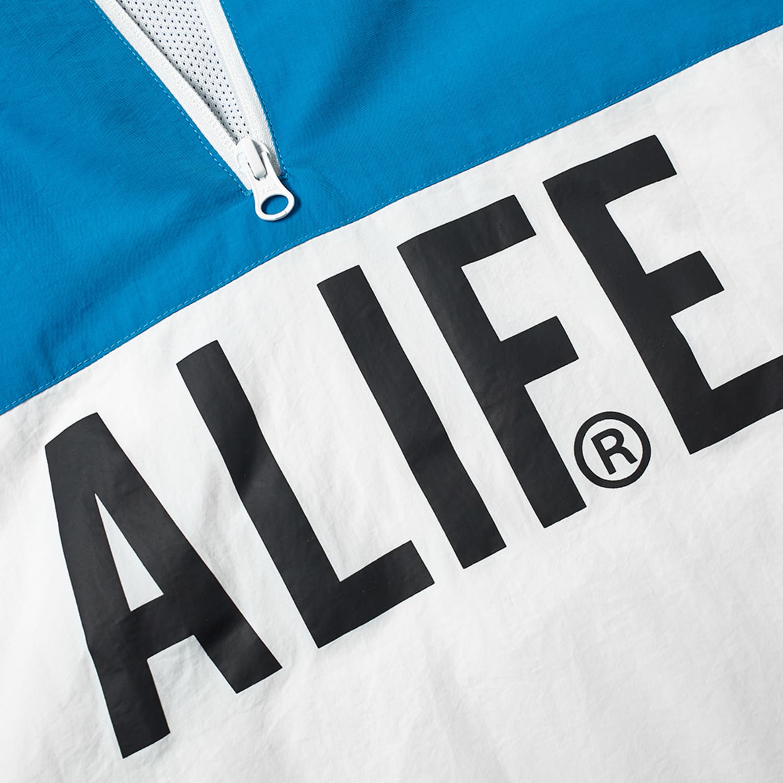 Alife Registered Logo Half Zip Hoodie - Light Blue & White