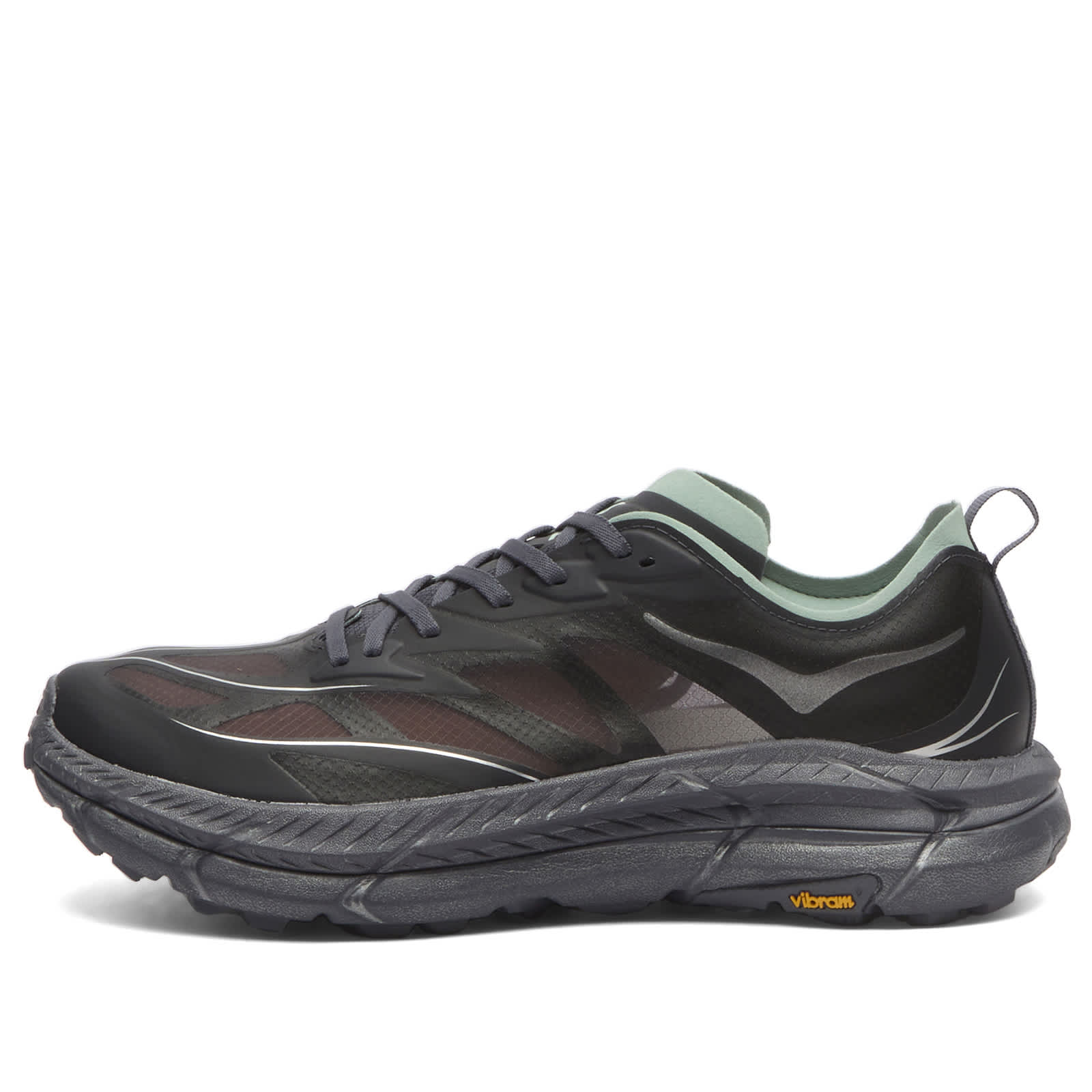 HOKA ONE ONE U Mafate Speed 4 Lite Sneaker - Charcoal Grey & Jade