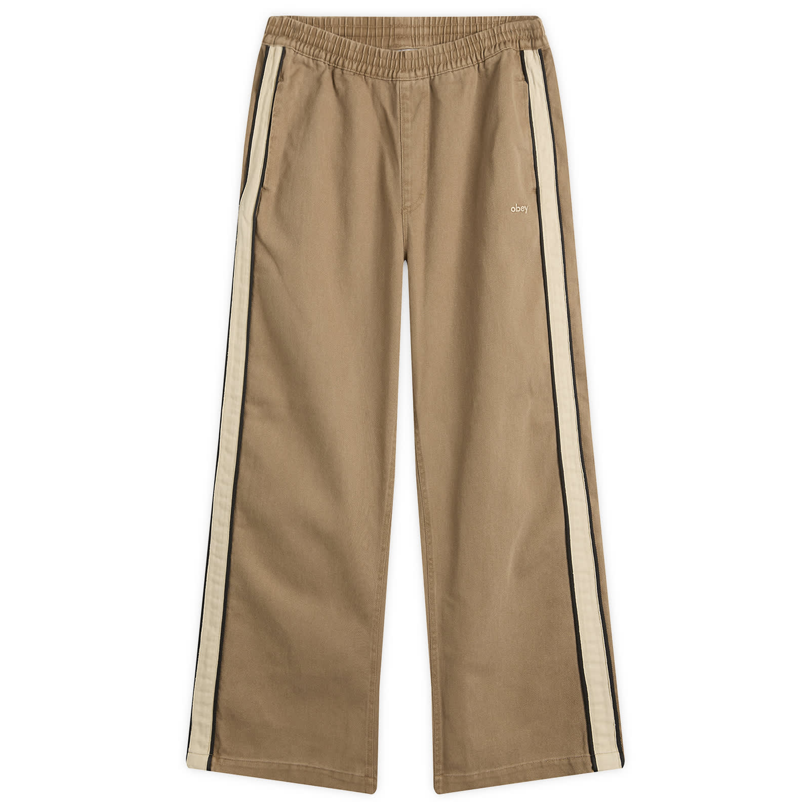 Obey Astrid Side Stripe Trousers - Tan Faded Wash