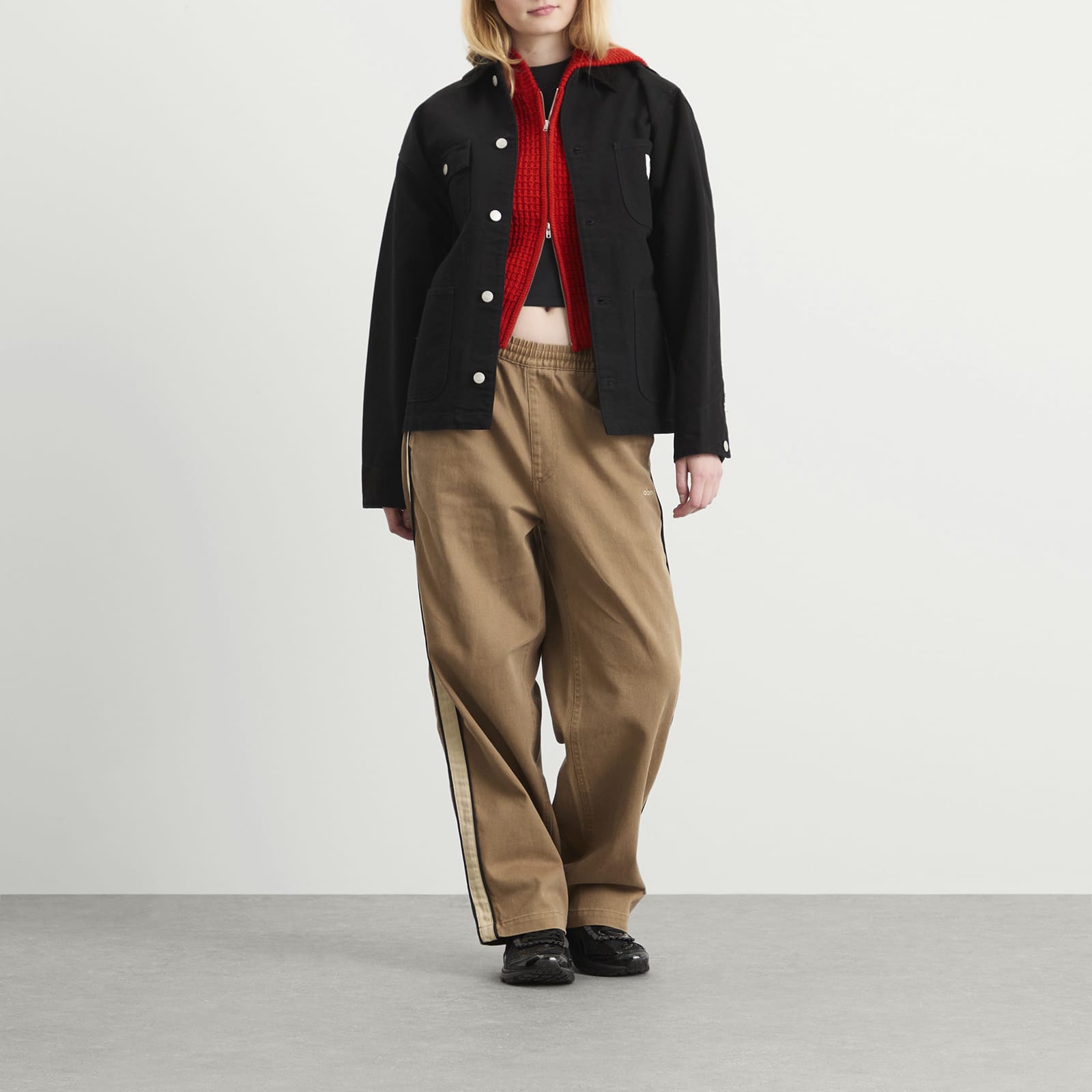 Obey Astrid Side Stripe Trousers - Tan Faded Wash