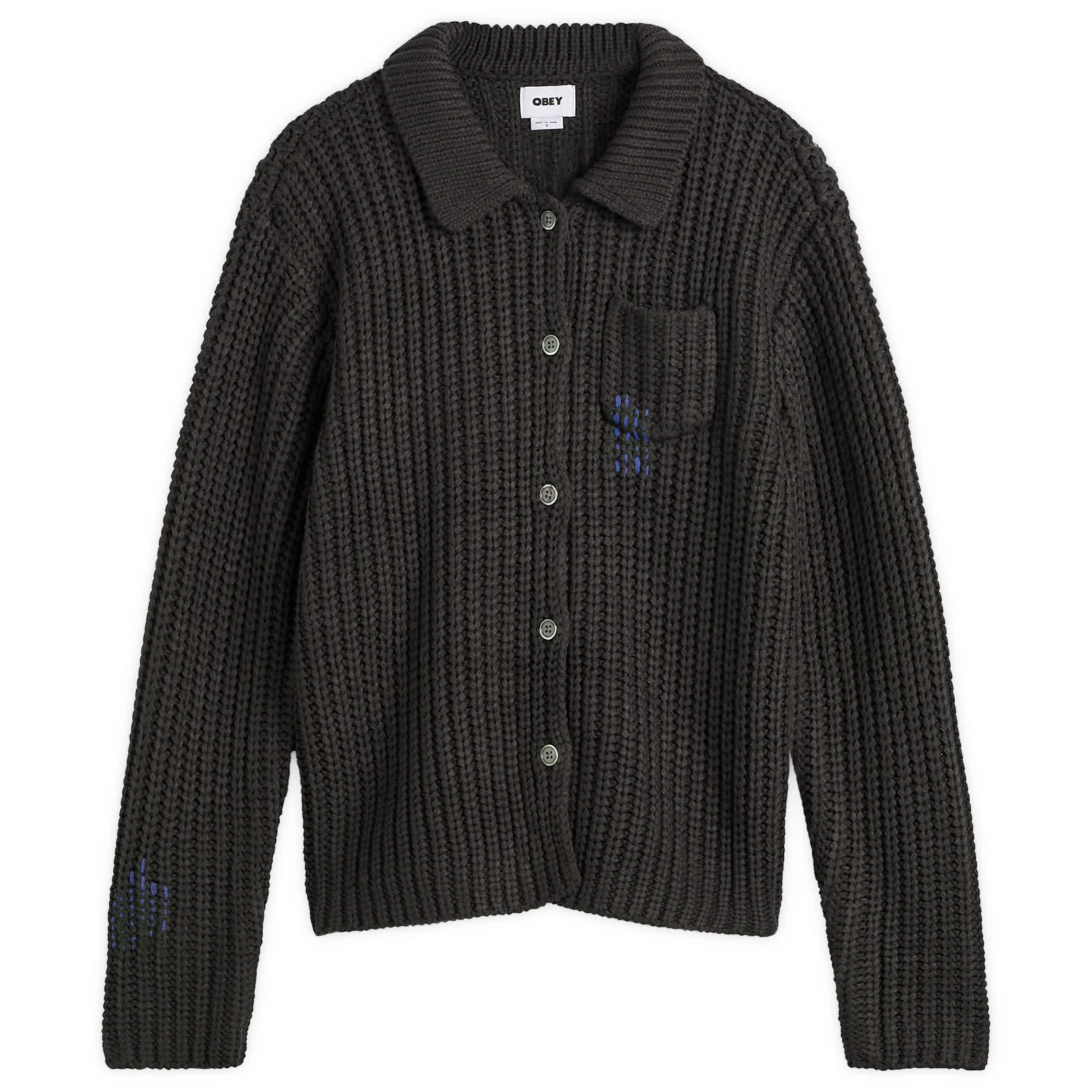 Obey Julian Button Down Sweater - Aspalt