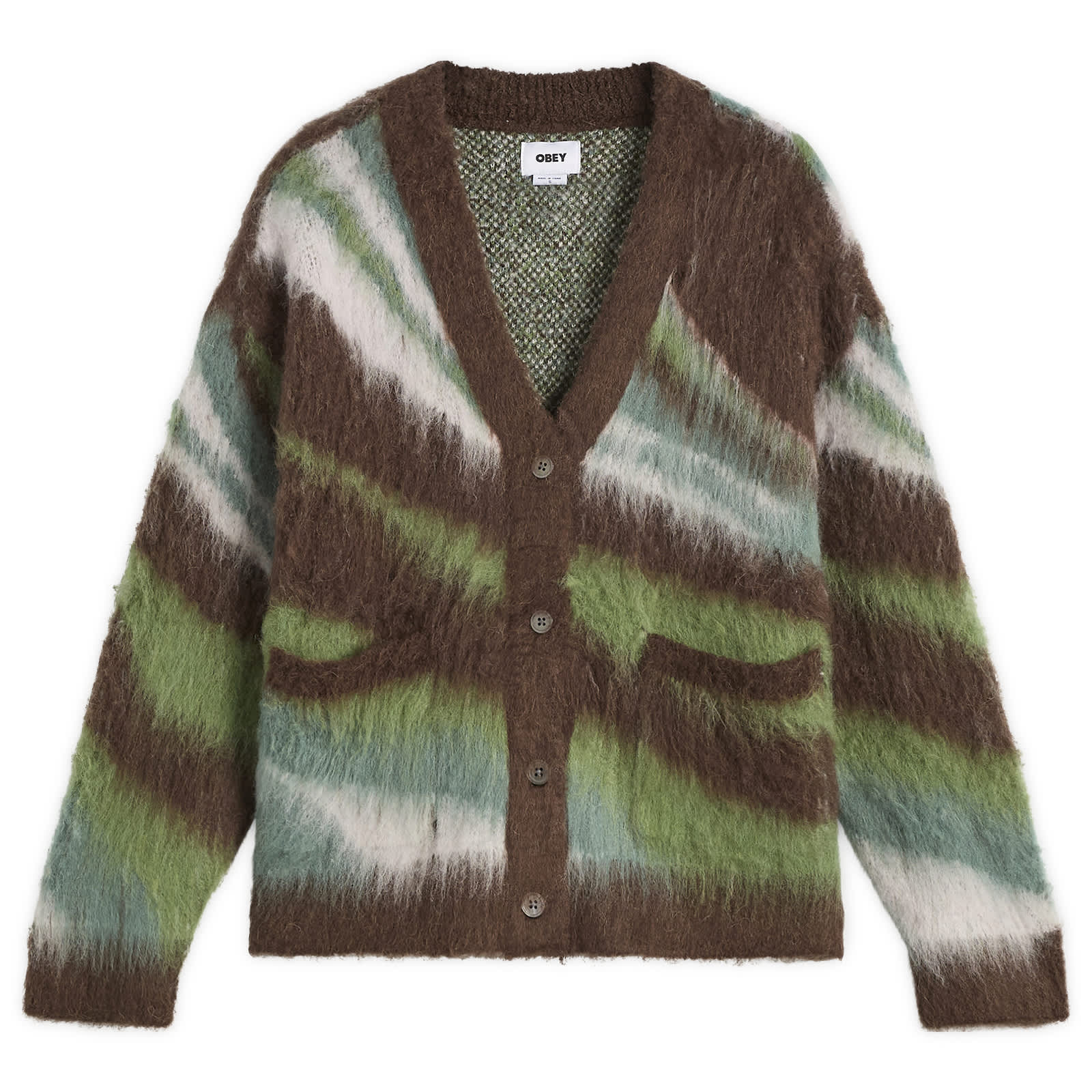 Obey Delirium Cardigan - Brown Multi