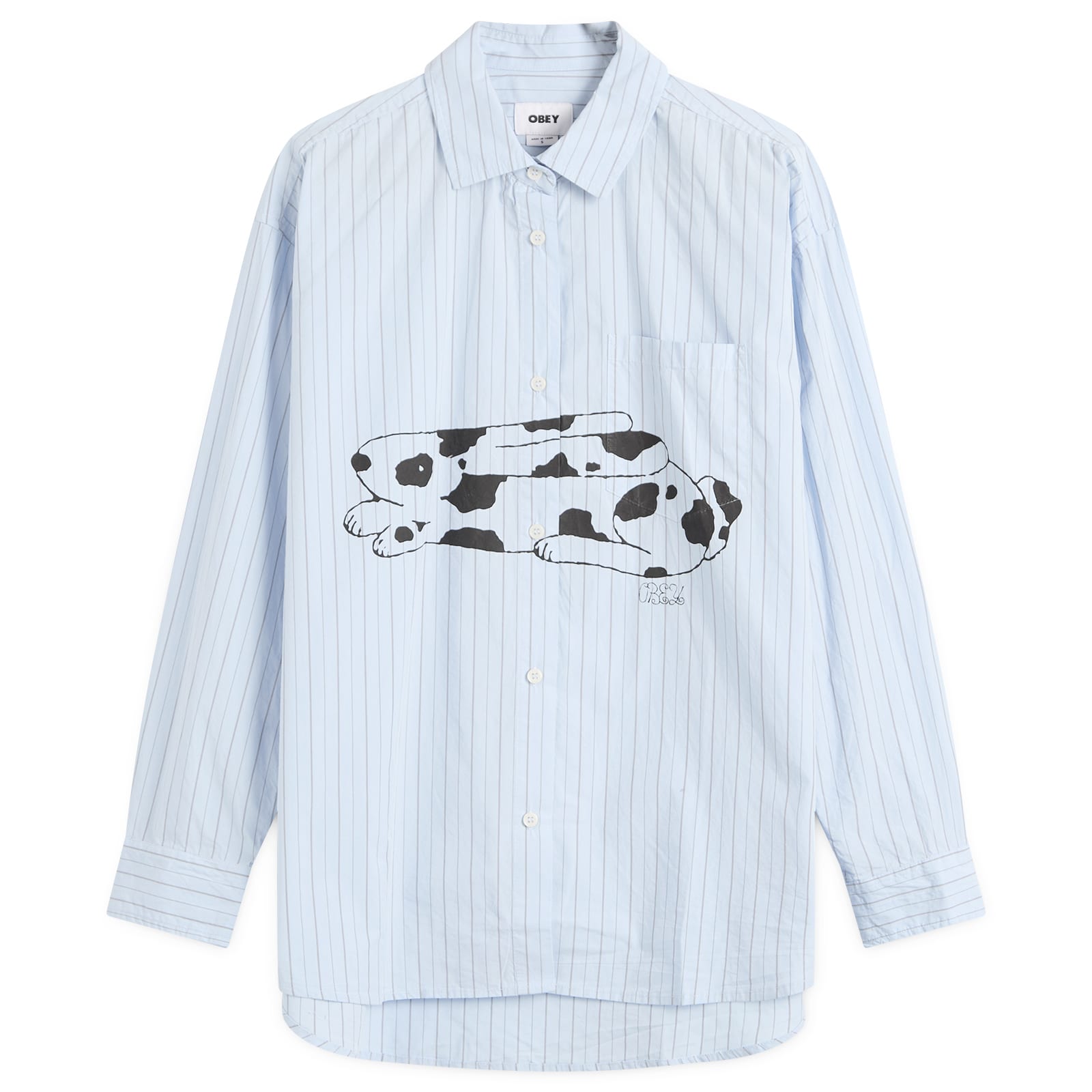Obey Beverly Graphic Long Sleeve Shirt - Light Blue