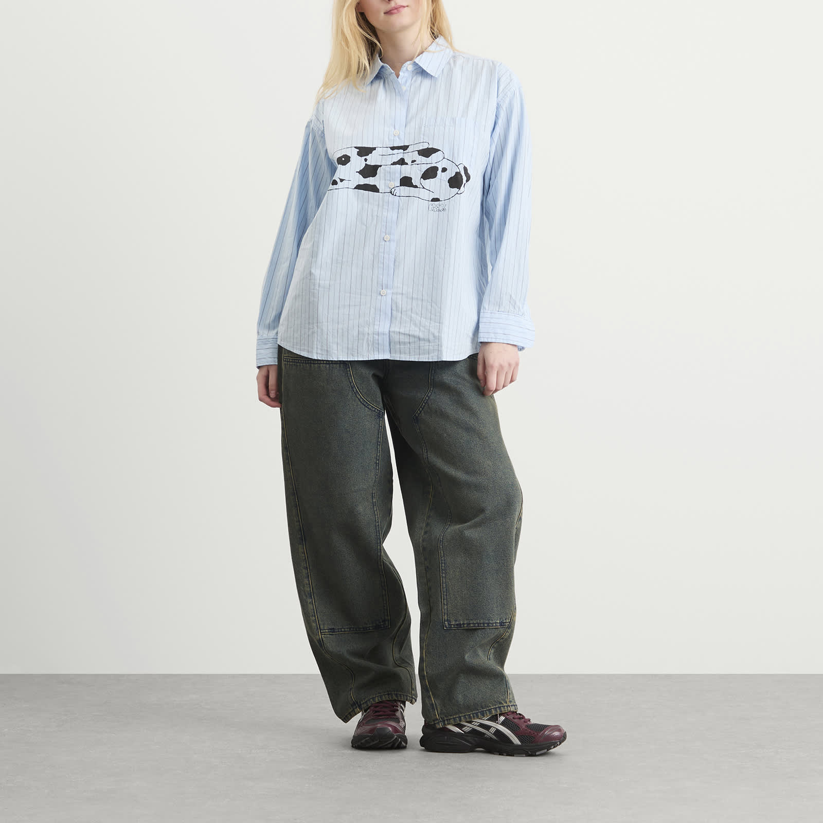 Obey Beverly Graphic Long Sleeve Shirt - Light Blue