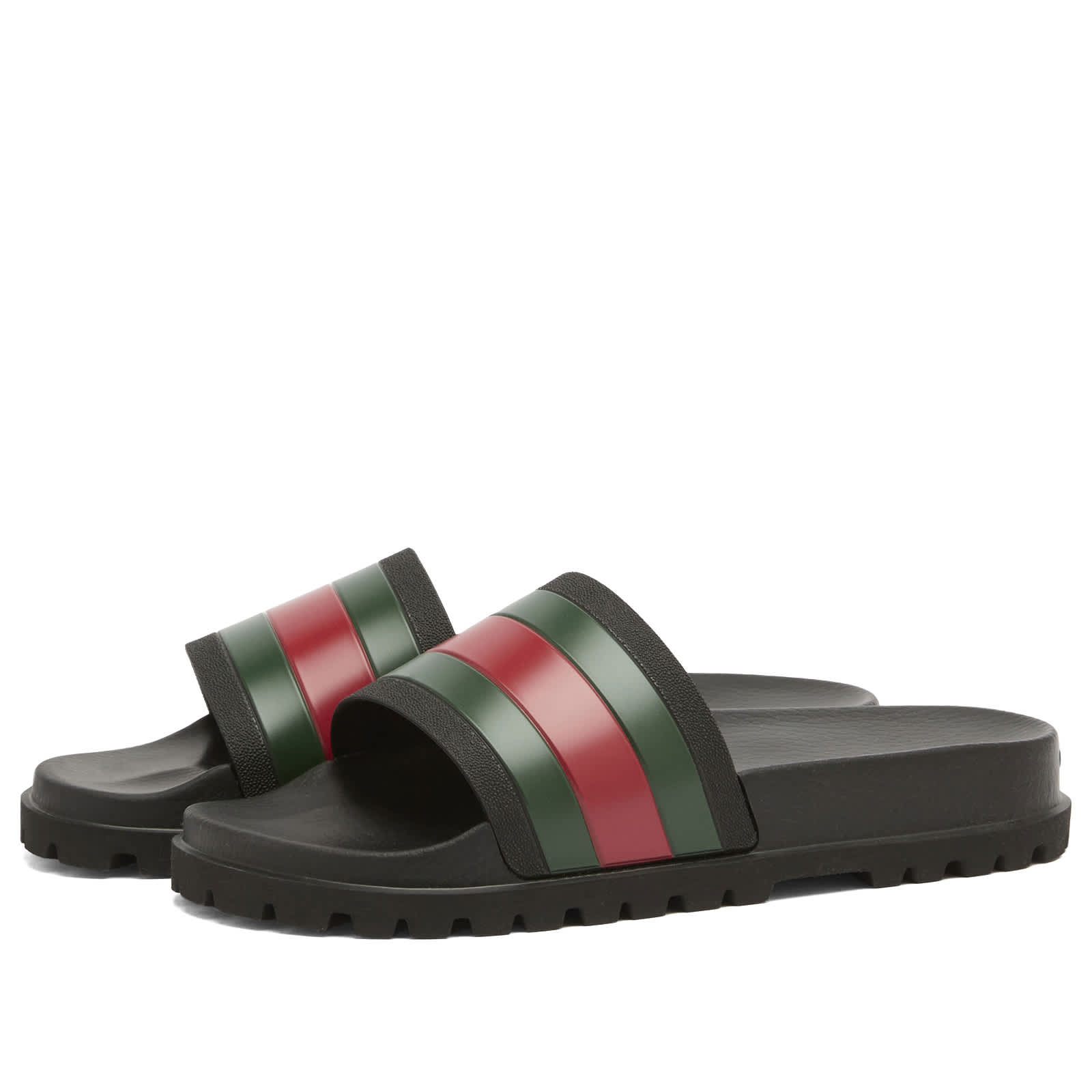 Gucci Pursuit Trek Web Rubber Slide