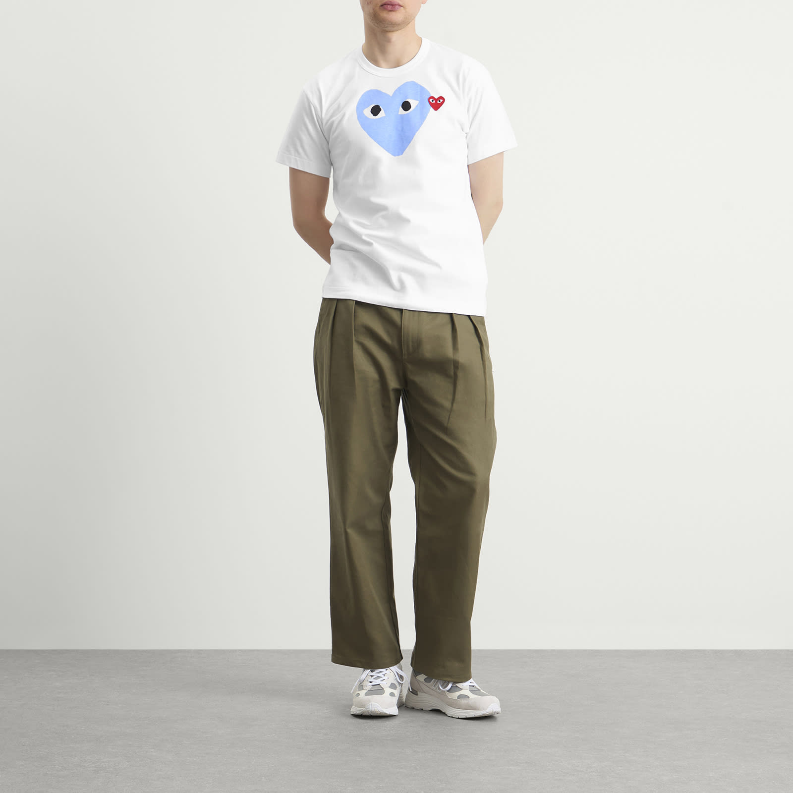 Comme des Garçons Play Colour Heart T-Shirt - White, Red & Blue