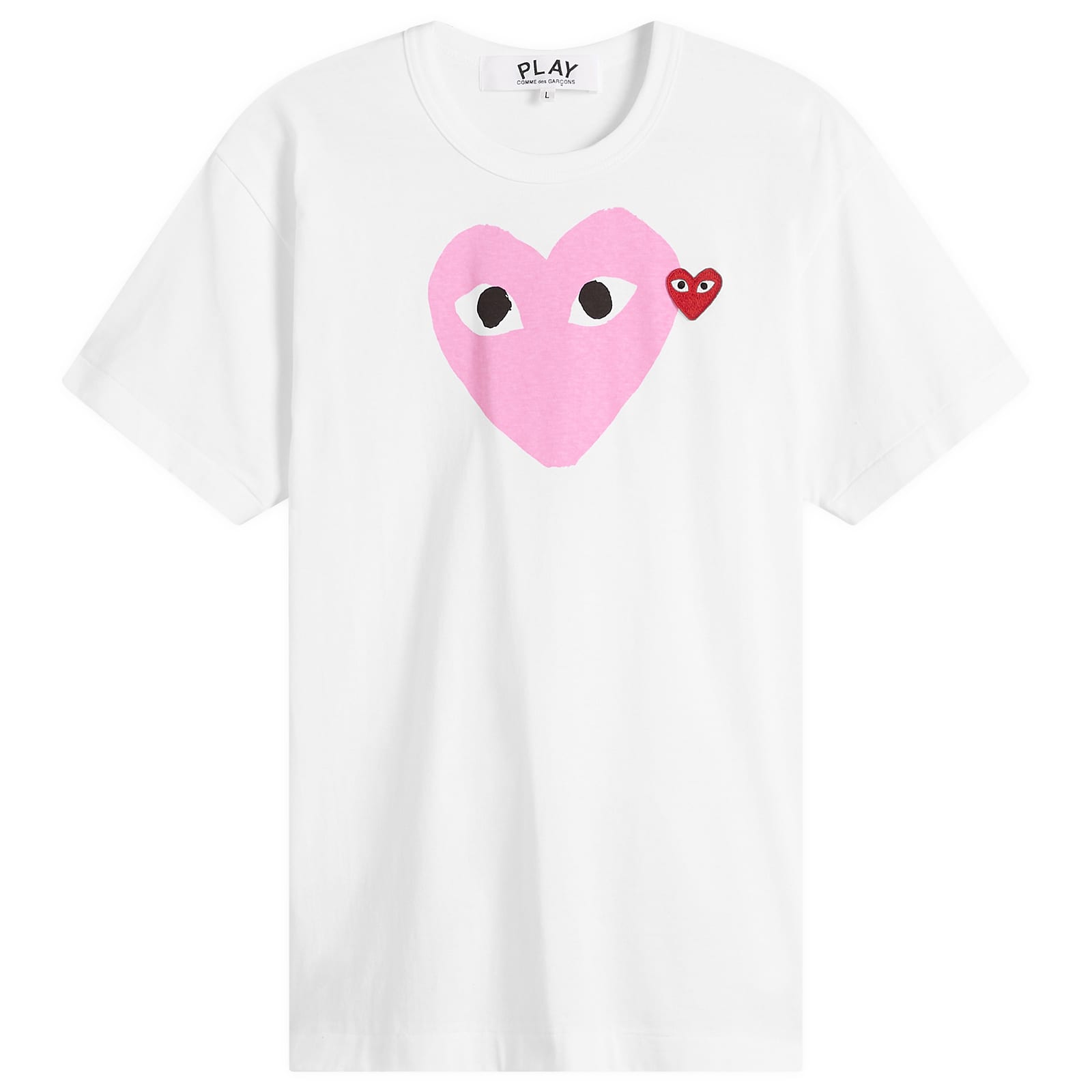 Comme des Garçons Play Red Heart Colour Heart T-Shirt - White, Red & Pink