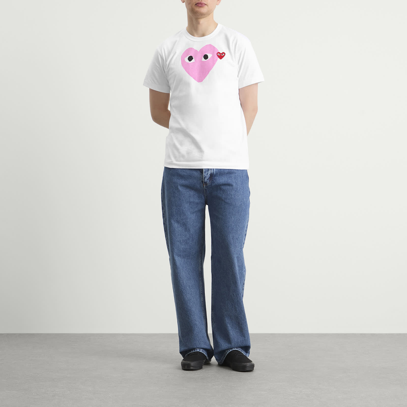 Comme des Garçons Play Red Heart Colour Heart T-Shirt - White, Red & Pink