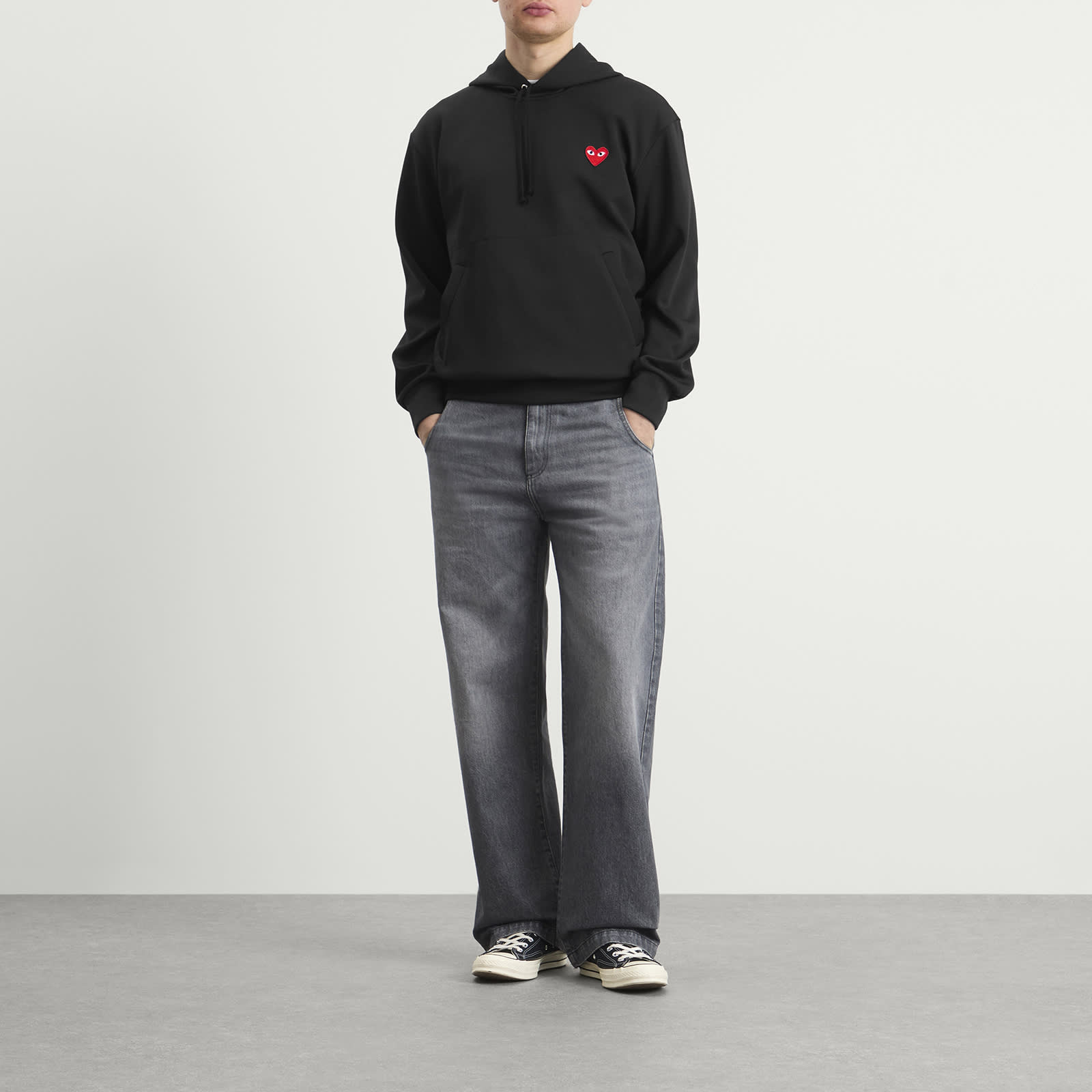 Comme des Garçons Play Pullover Hoodie - Black