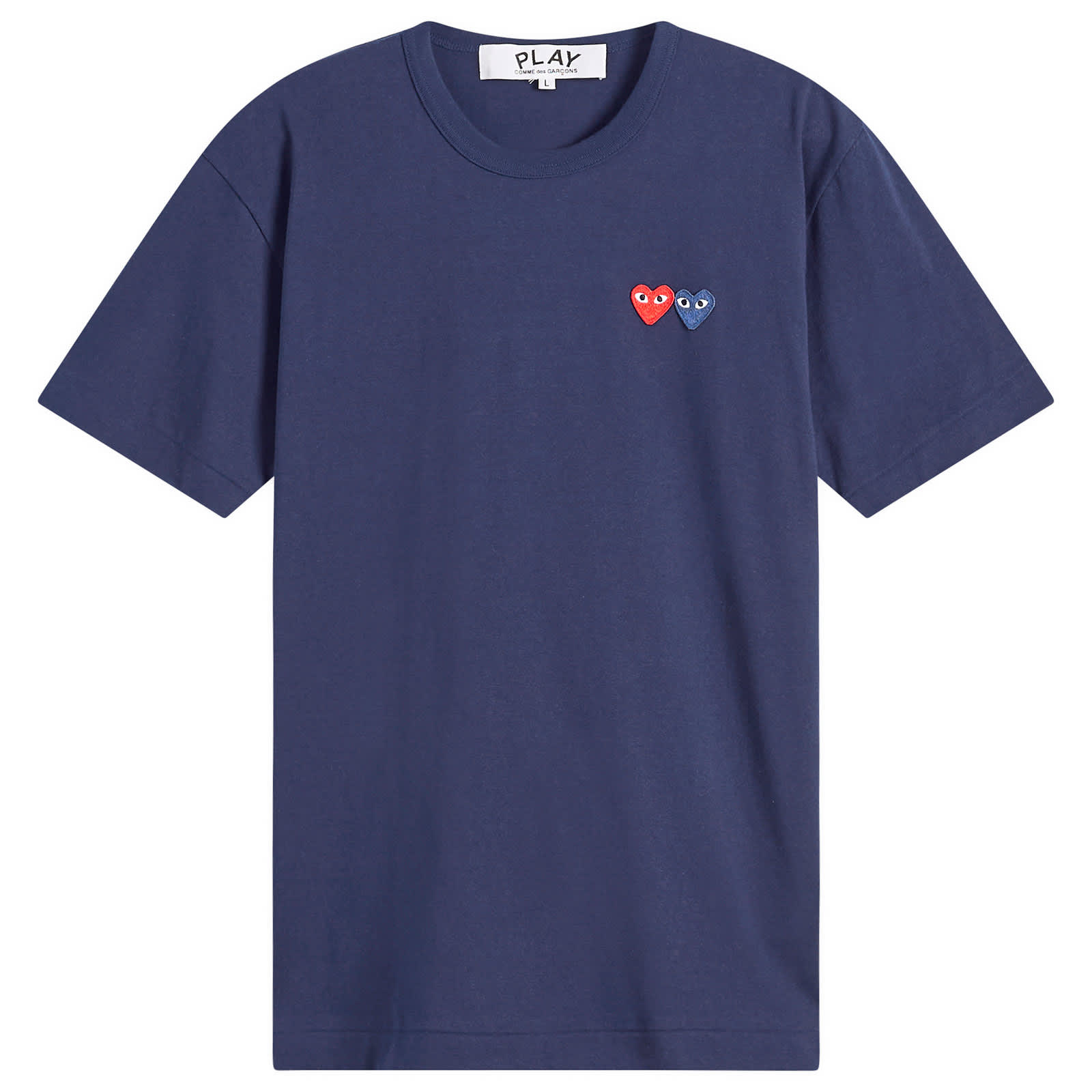 Comme des Garçons Play Double Heart T-Shirt - Navy