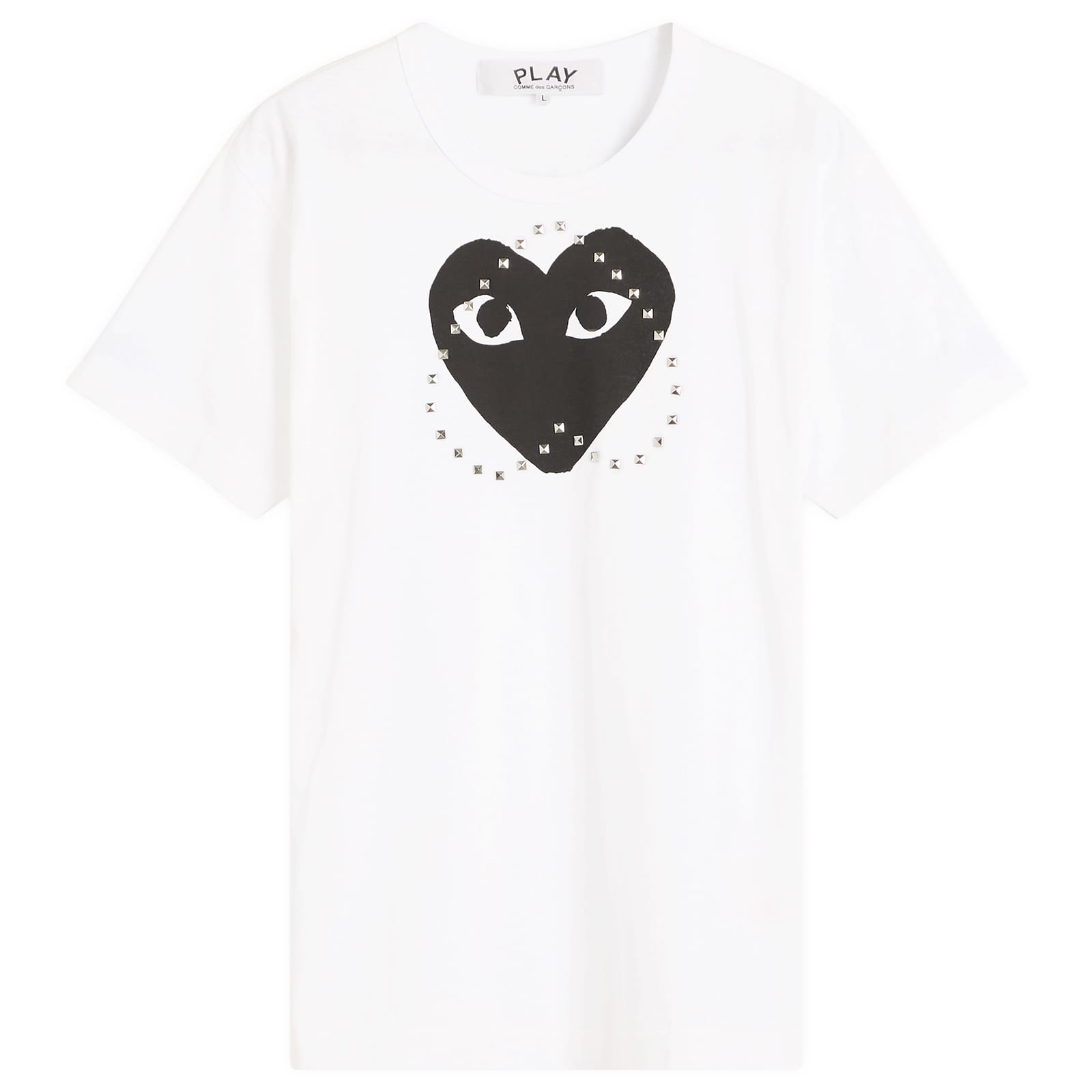 Comme des Garçons Play Studded Large Heart T-Shirt - White & Black