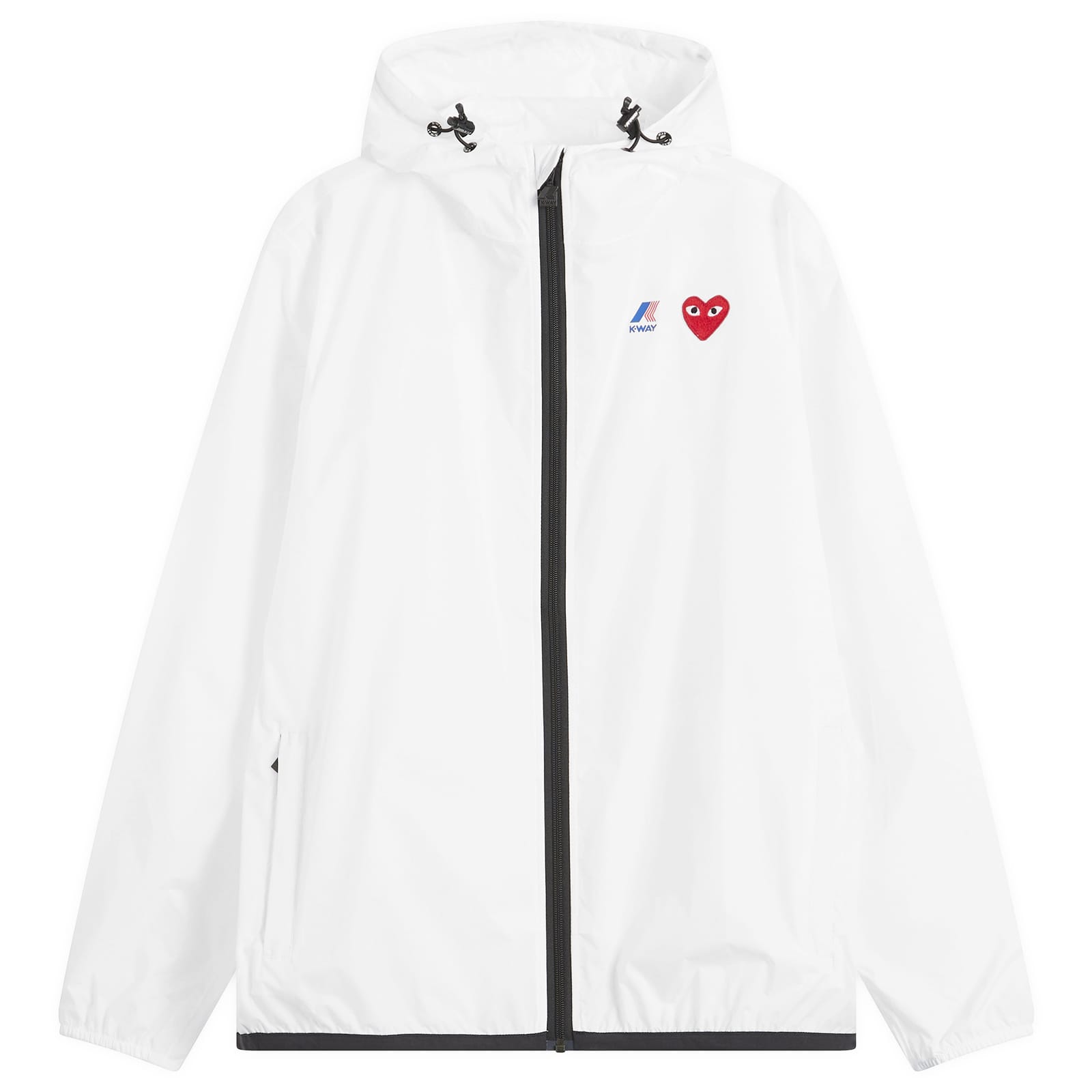 Comme des Garçons Play x K-Way Full Zip Packable Jacket - White
