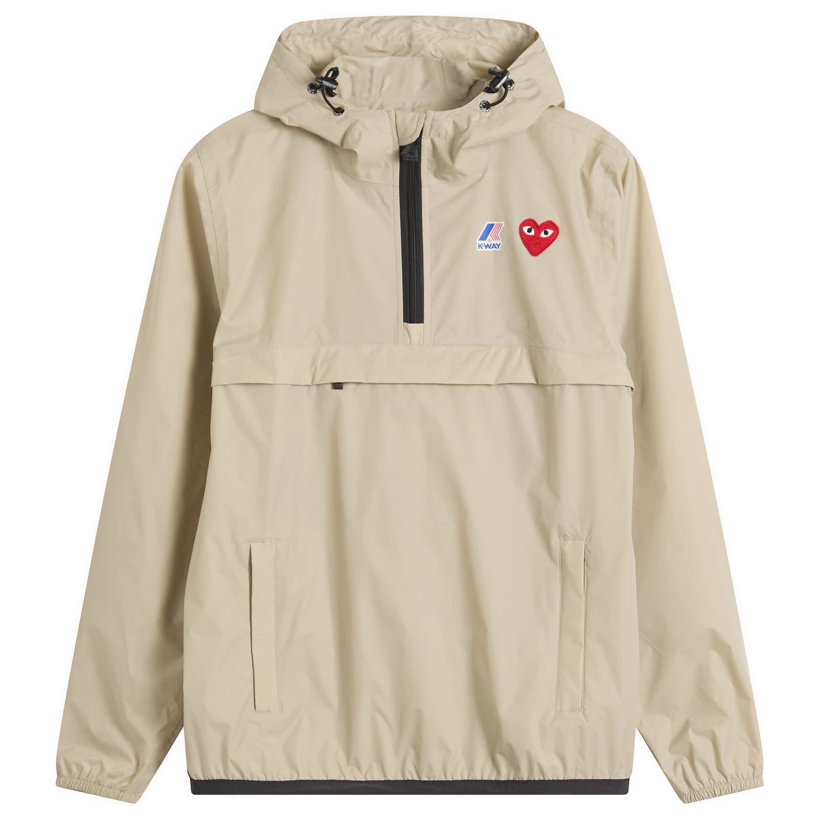 Comme des Garçons Play x K-Way Half Zip Packable Jacket - Beige