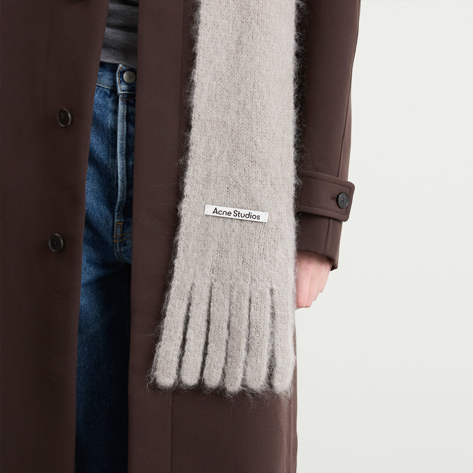 Acne Studios Kinny Skinny Scarf - Grey