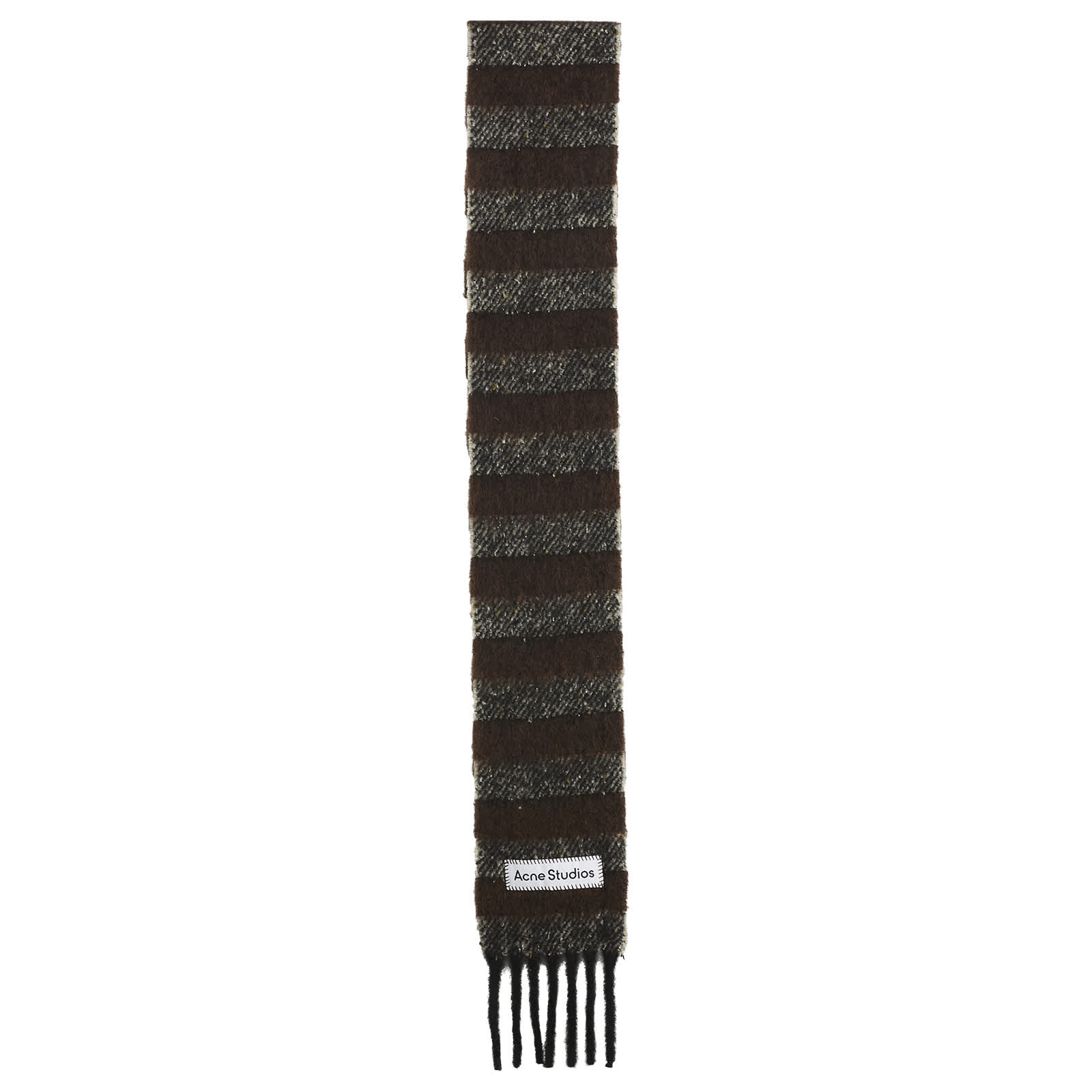 Acne Studios Vonkey Skinny Scarf - Grey & Dark Brown