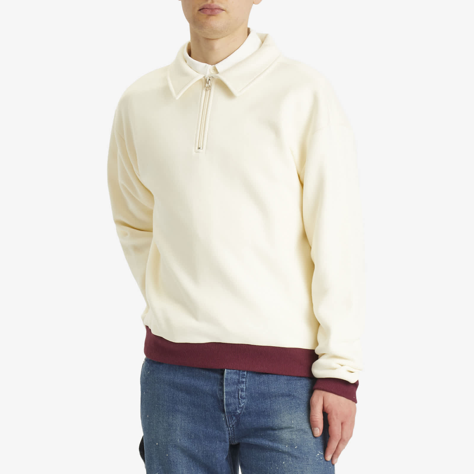 Dubbleware Contrast Quarter Zip Sweatshirt