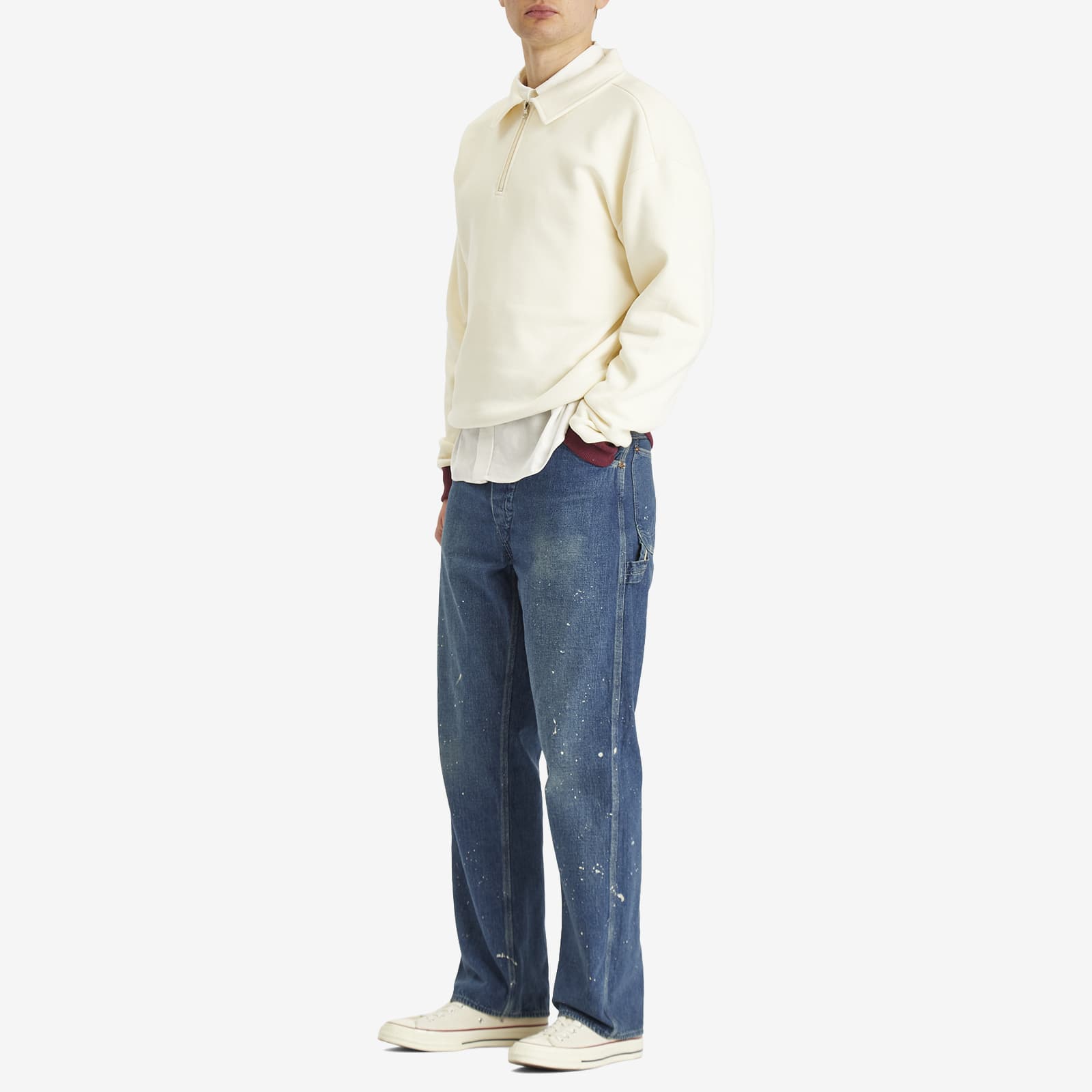 Dubbleware Contrast Quarter Zip Sweatshirt