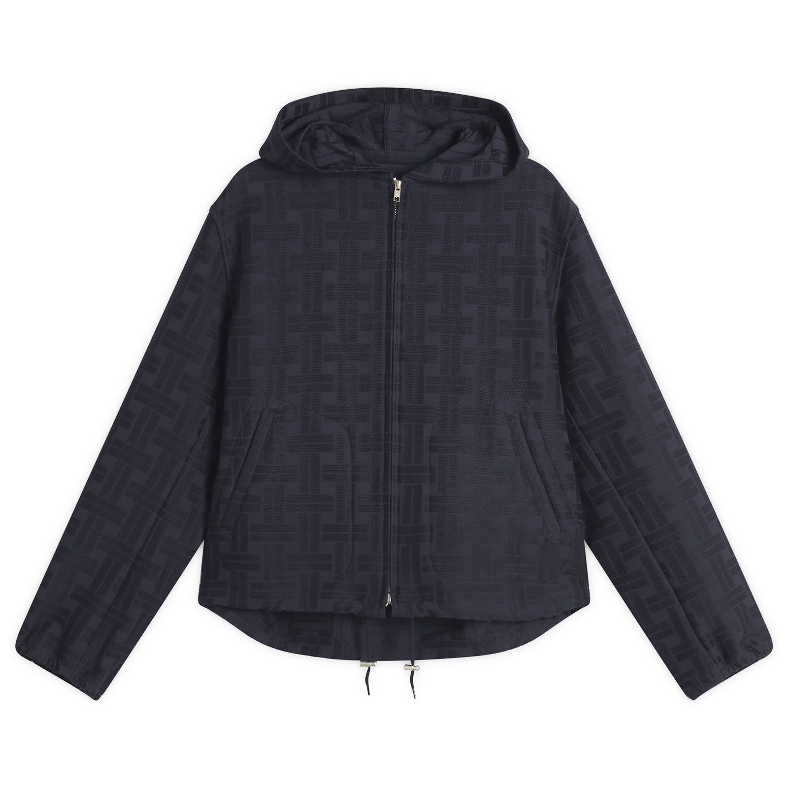 Kenzo Weave Hooded Shirt - Blue Black