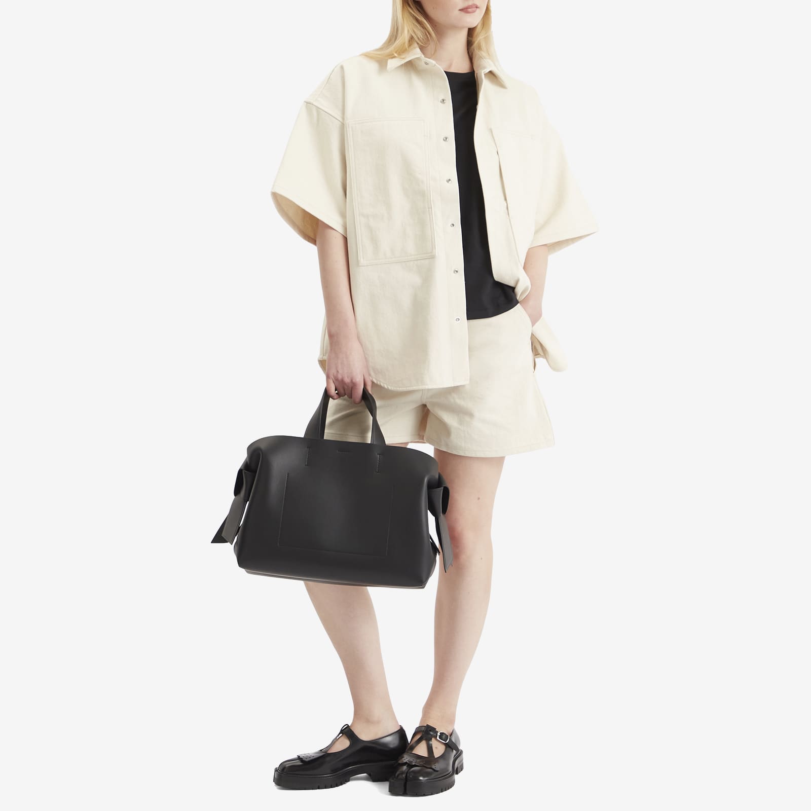 Jil Sander+ Oversized Denim Short Sleeve Shirt - Natural
