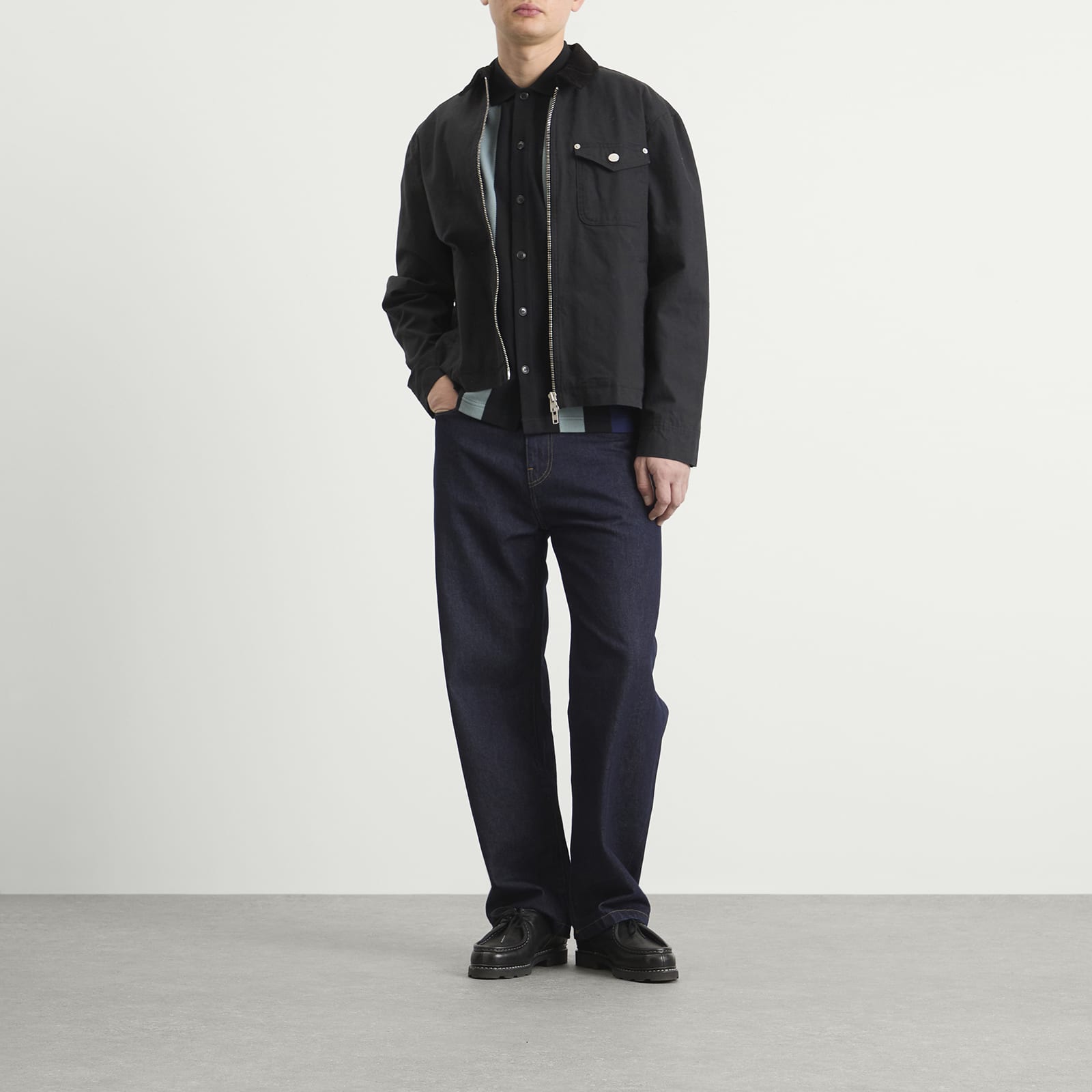 Fred Perry Vertical Stripe Polo Shirt - Black