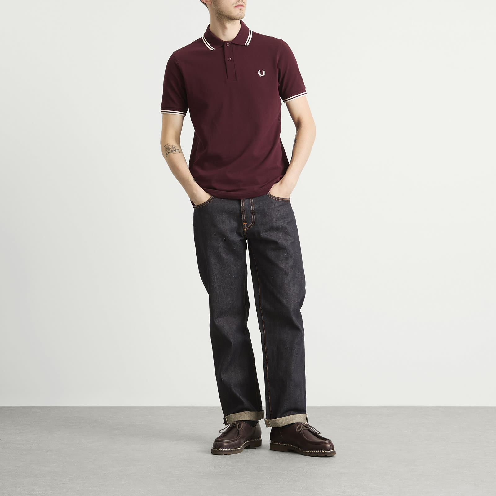 Fred Perry Twin Tipped Polo - Oxblood
