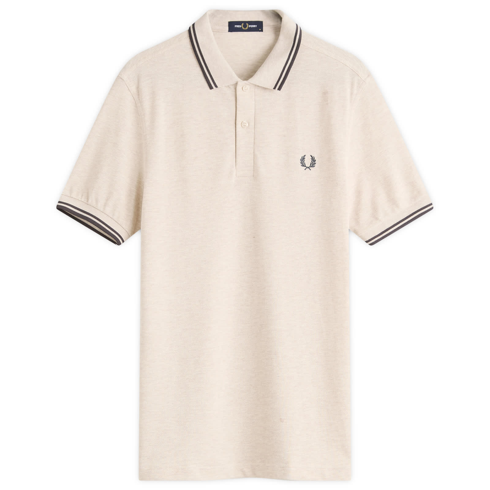 Fred Perry Twin Tipped Polo - Porridge Marl & Anchor Grey