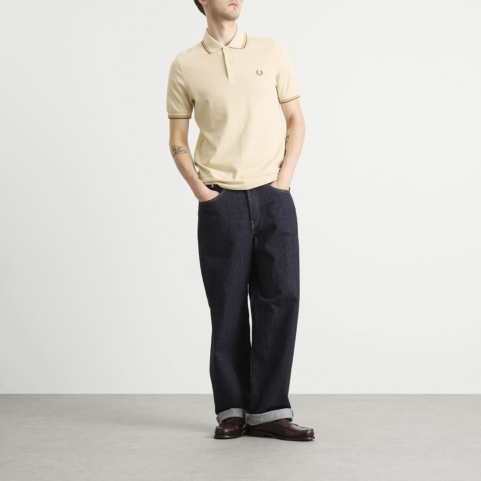 Fred Perry Twin Tipped Polo Shirt - Oat/Wrmst/Shdsto